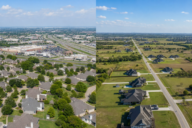 Mansfield vs. Midlothian: Comparing Commute, Price, and Space