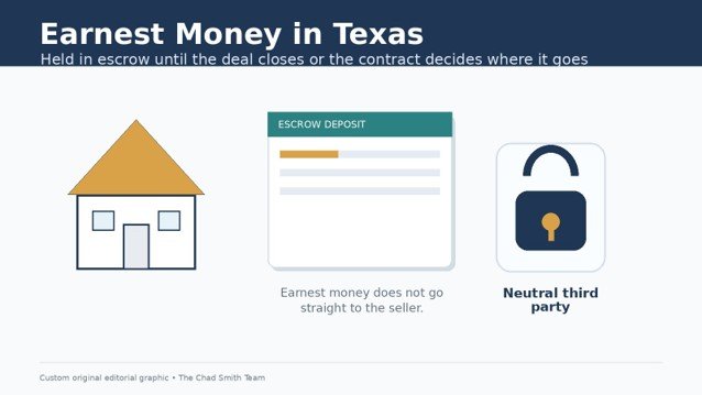Earnest money held in escrow for a Mansfield real estate transaction