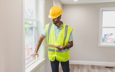 Home inspector reviewing a property during a buyer contingency period.