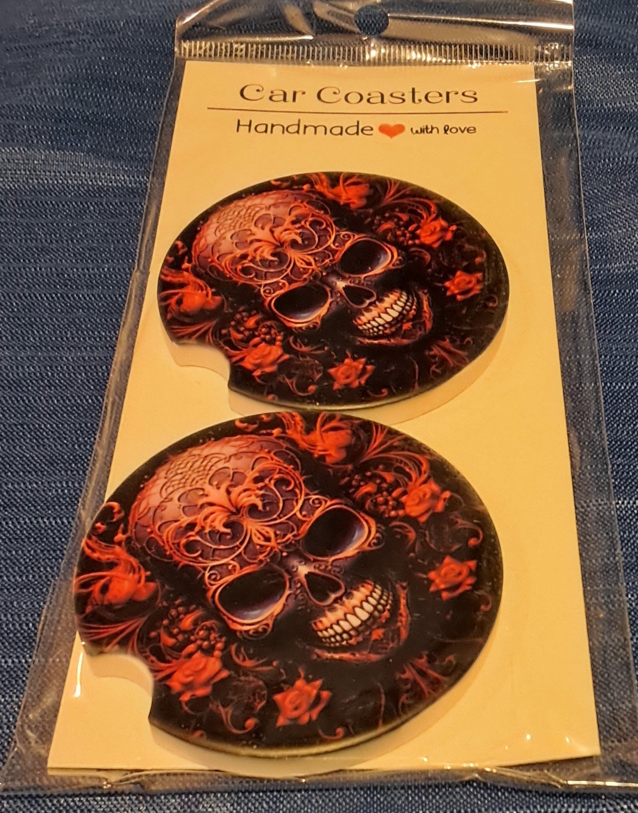 Car Coasters - Pink Lacy Skull.jpg