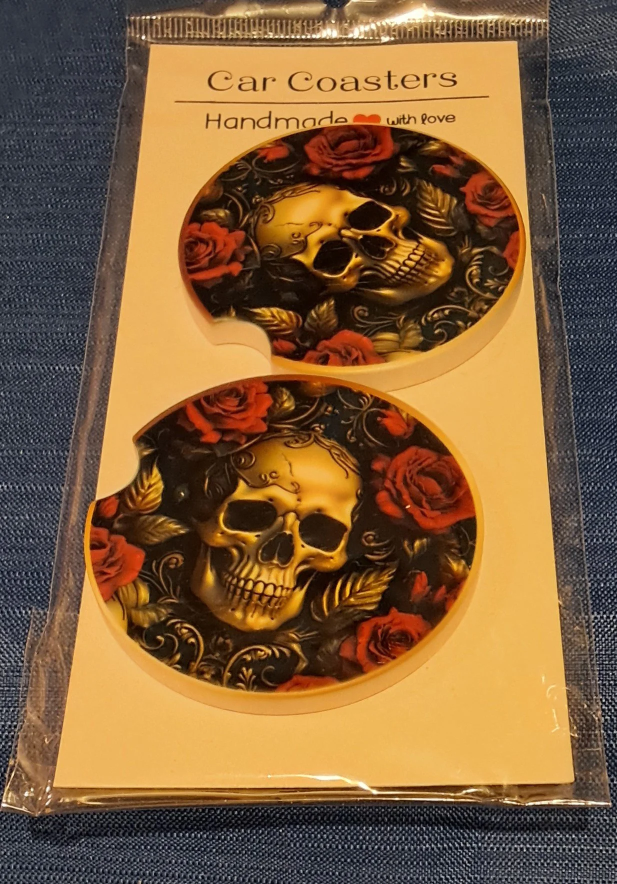 Car Coasters - Skull and Red Roses.jpg
