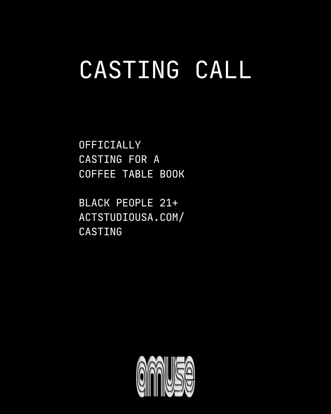 casting call 🎬✨
we&rsquo;re opening space for Black artists + creatives of all mediums to work on upcoming editorials. if you&rsquo;ve been waiting to plug into something bigger, this is it.

bring your vision. bring your edge. let&rsquo;s make cult