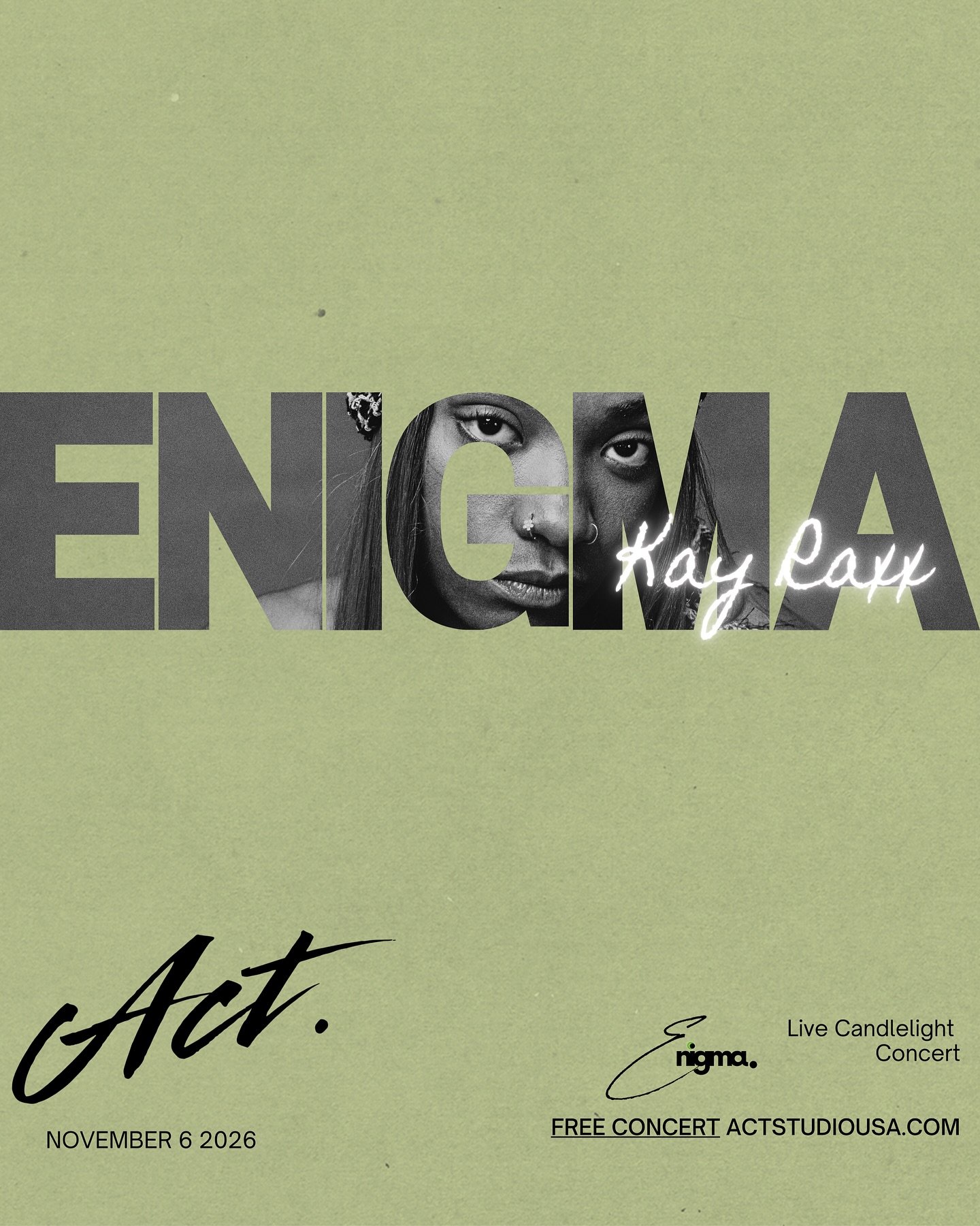 Enigma Candlelight featuring Kay Raxx 

Just artists, and a room breathing in candlelight.

Tickets are live🕯️
Free Admission (21+)

THE EXPERIENCE
&bull; Candlelit, solo concerts
&bull; Intimate, seated audience
&bull; Listening party
&bull; Bar se