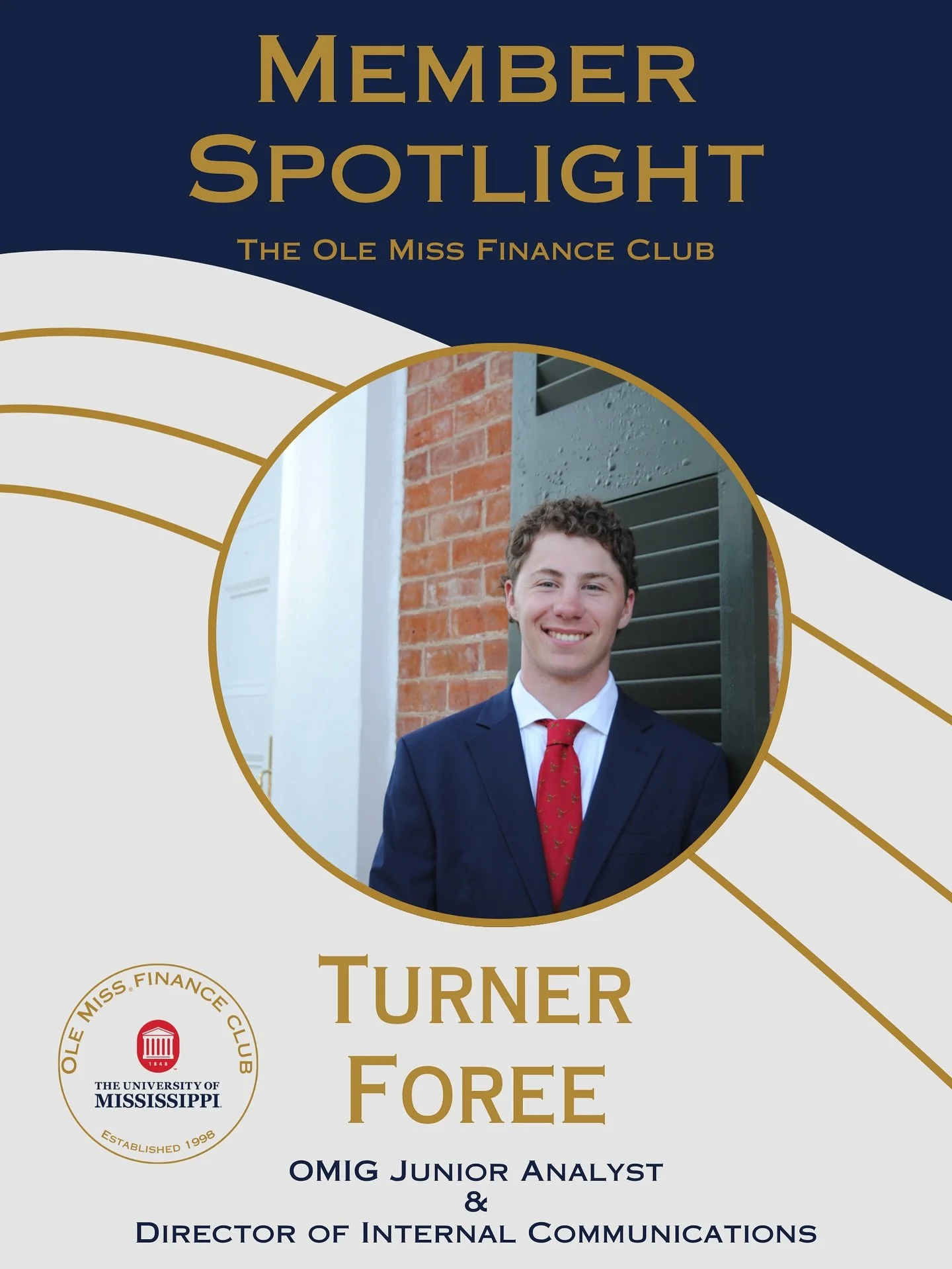 First Member Spotlight of the School Year!!! 🌟
This well-deserved spotlight goes to Turner Foree!

Turner serves as both an OMIG Junior Analyst and Director of Internal Communications, making him an essential part of our team. He joined last year to
