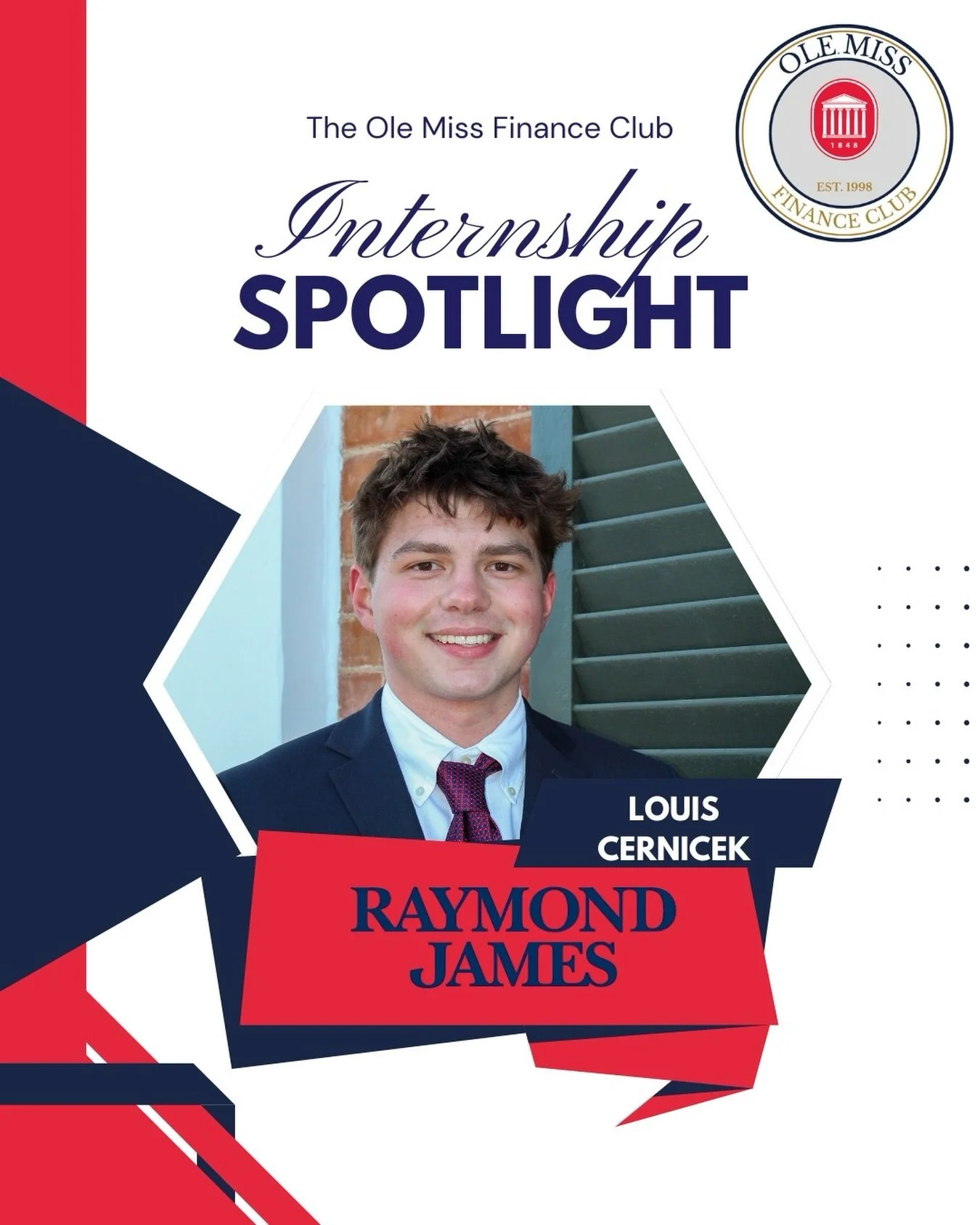 🌟 Internship Spotlight: Louis Cernicek 🌟
This summer, Louis Cernicek is interning with Raymond James as a Branch Associate in the Wealth Management department in St. Louis, Missouri.
Louis found this opportunity through connections within the branc