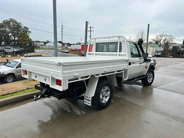 White ute, custom ute tray and powder coating Wagga Wagga. Sandblasting and powder coating service Wagga with custom truck and ute bodies and ute trays. 