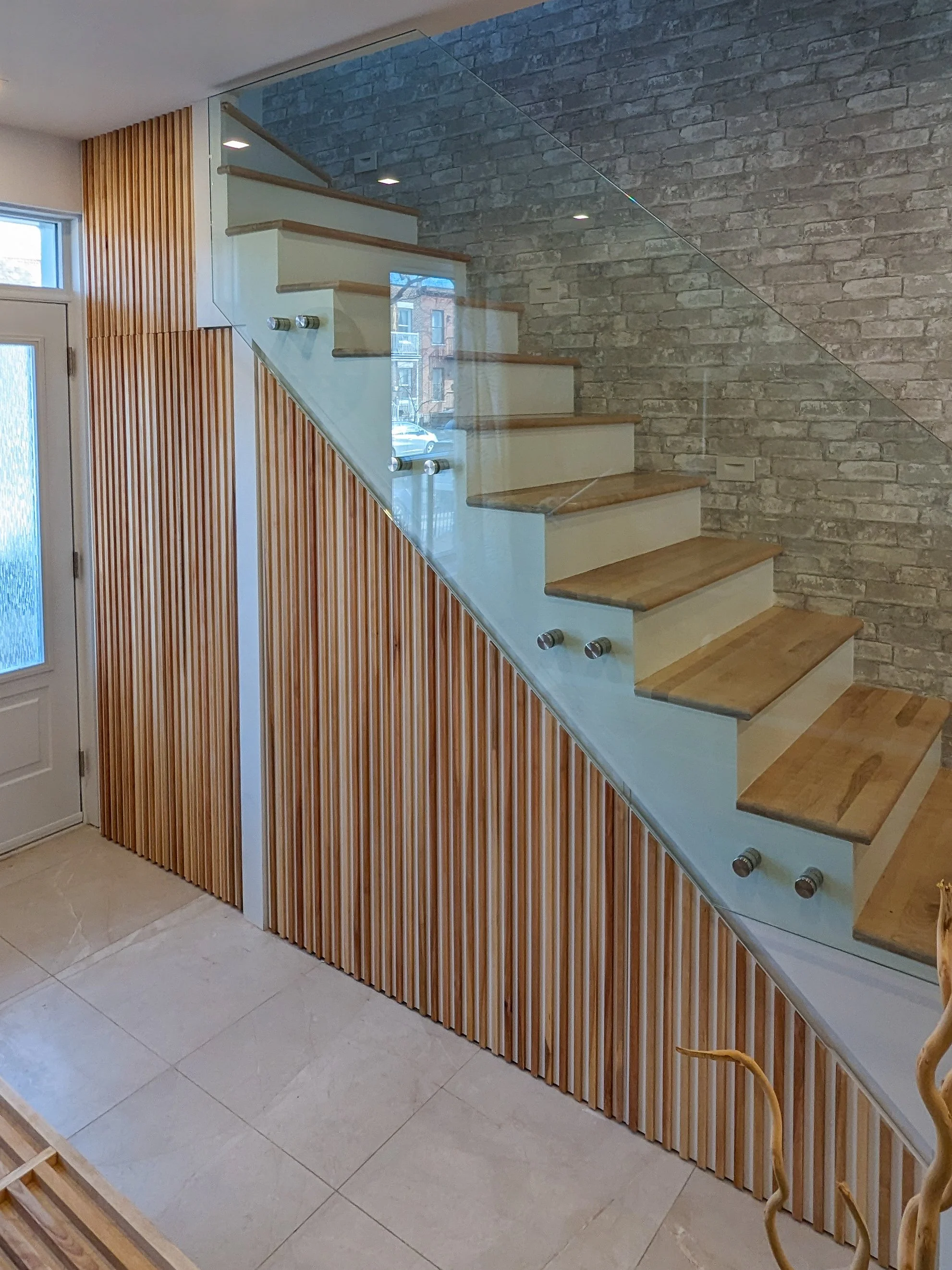 custom built under-stair storage with drawers