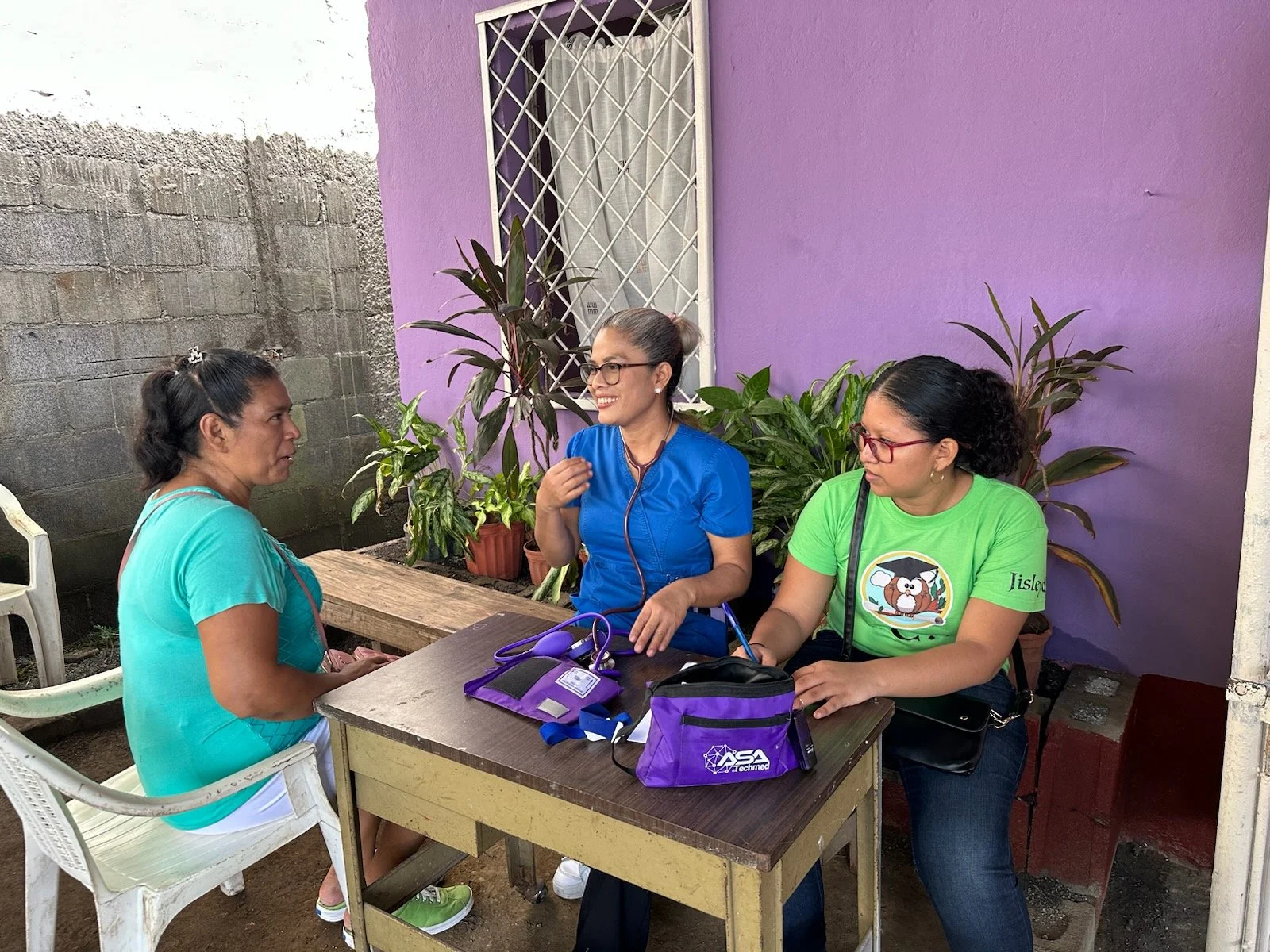 Triage station (blood pressure and blood sugar checks) at Tuesday’s clinic. 