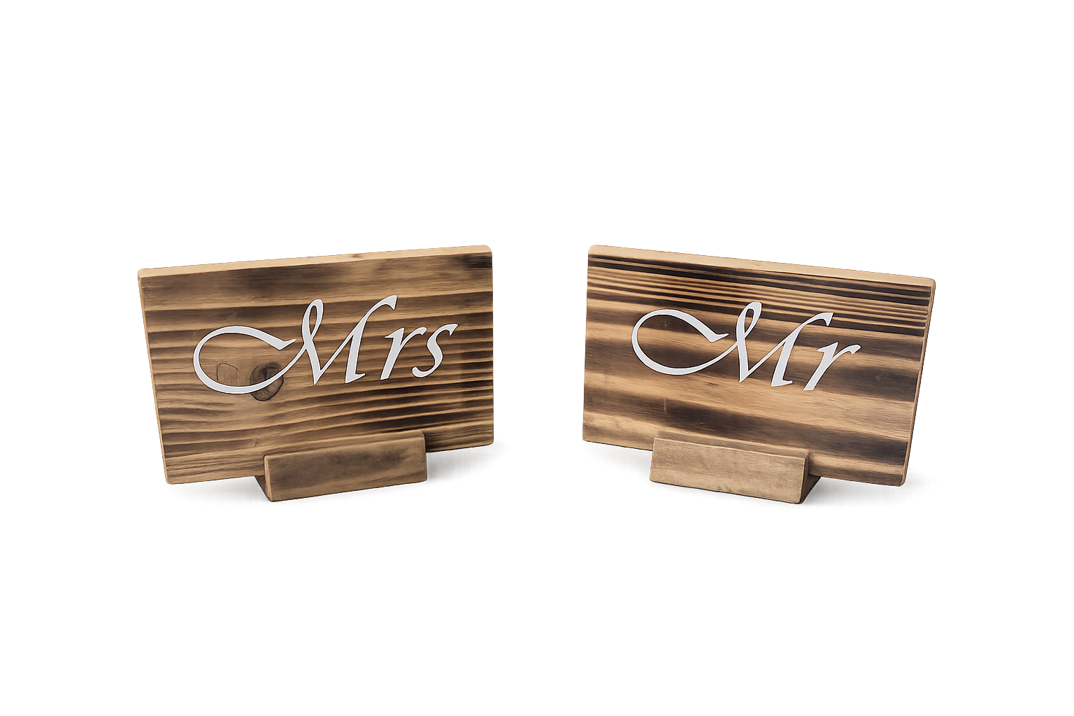 Rustic Mr. and Mrs. Wooden Signs