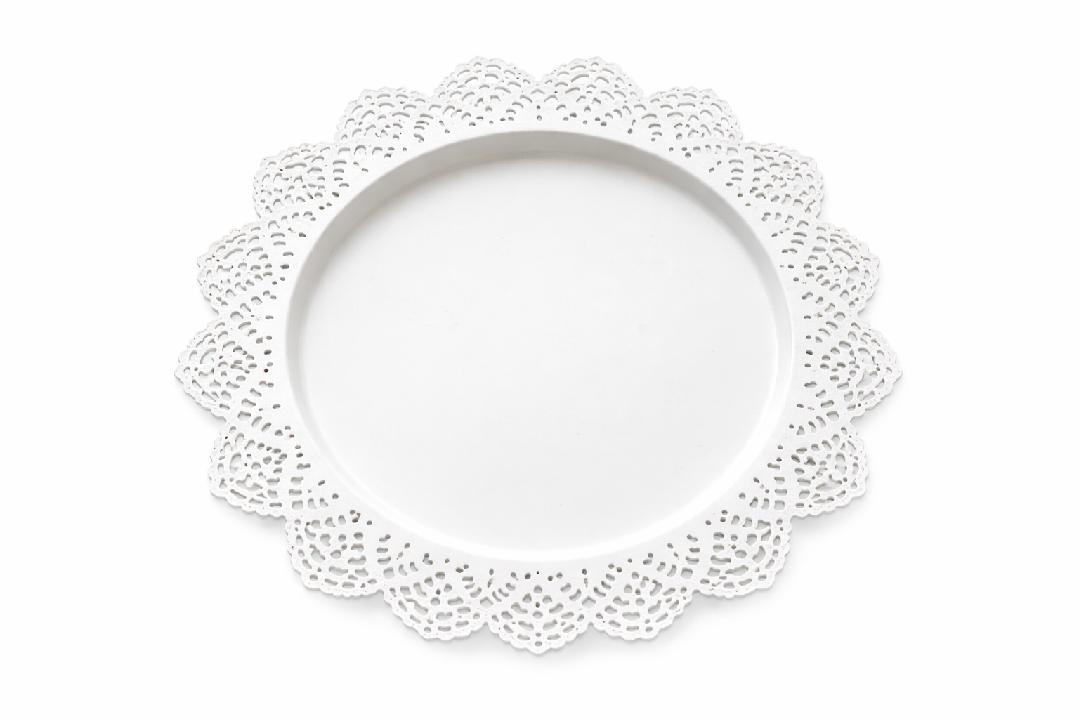 White Lace Dessert Display Plates