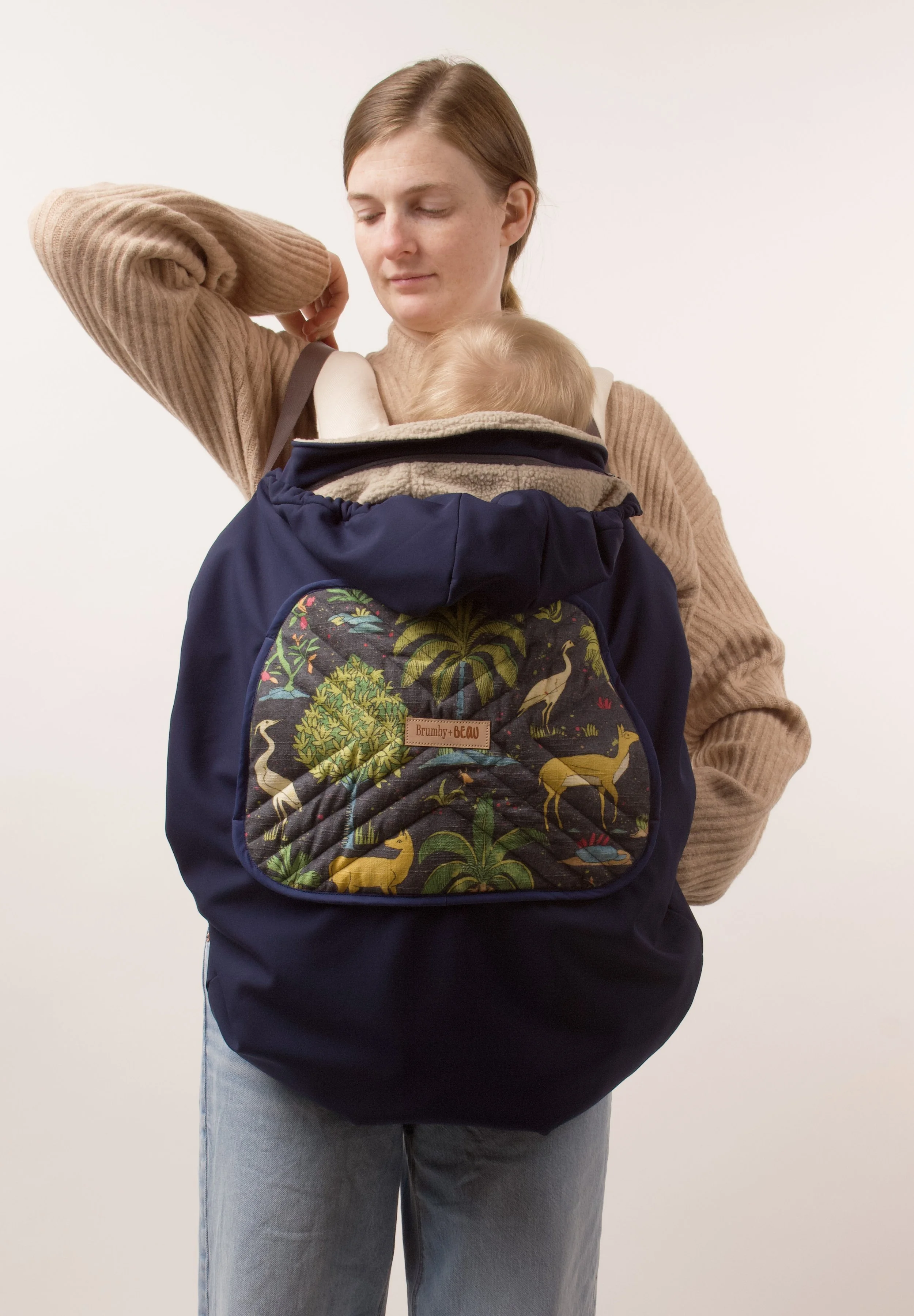 Place strap over shoulder