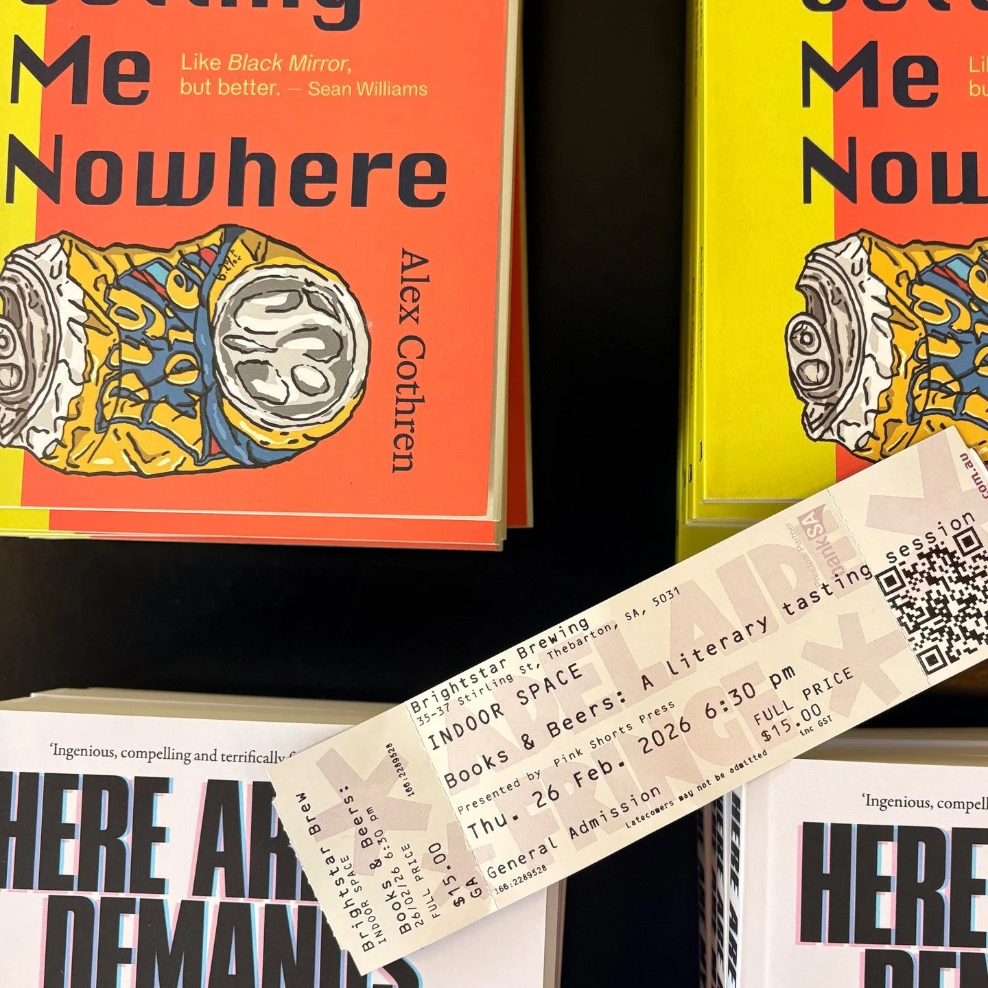 Alex Cothren (recently shortlisted in the @aurealisawards and third-place in a chilli-eating competition) had a sold-out crowd in stitches for a rowdy session of matched beers and book recommendations. Any ideas for a next stop in this burgeoning boo