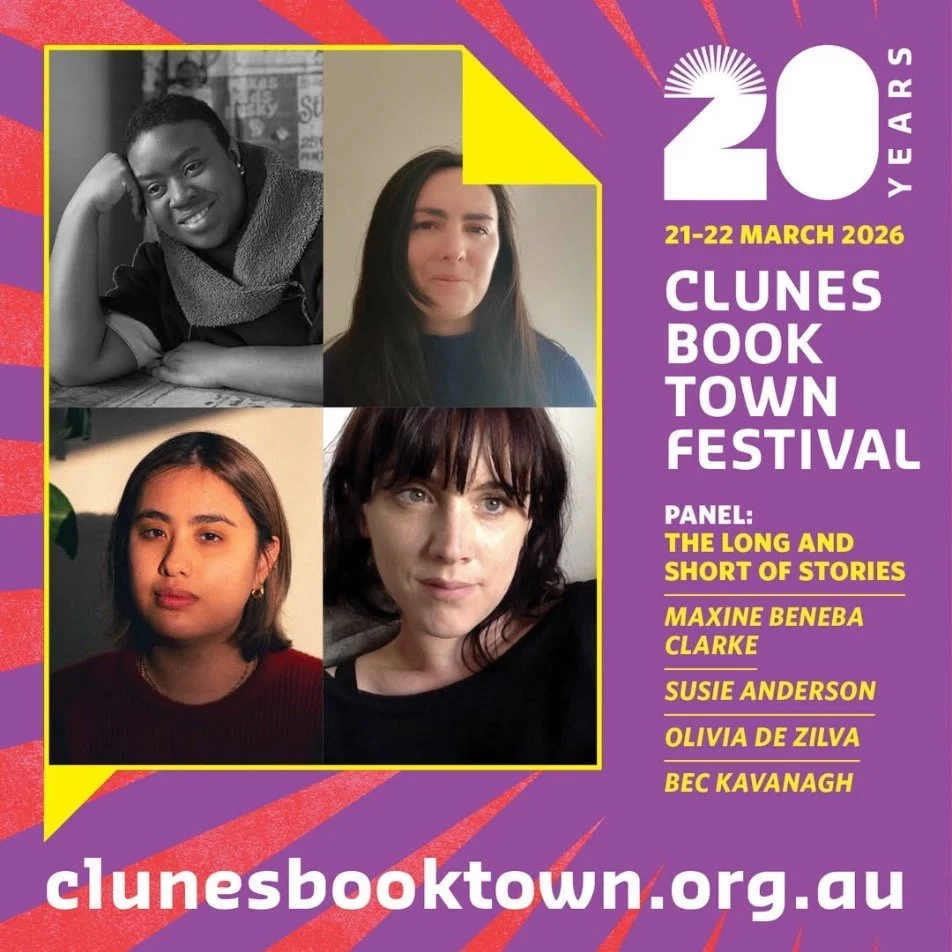 Happy 20 years to Clunes Booktown! For our Victorian friends, come see Olivia De Zilva (and another star of Constellations, Maxine Beneba Clarke) talk about stories, and Em talk about small presses. Tickets online now! Em will be there all weekend wi