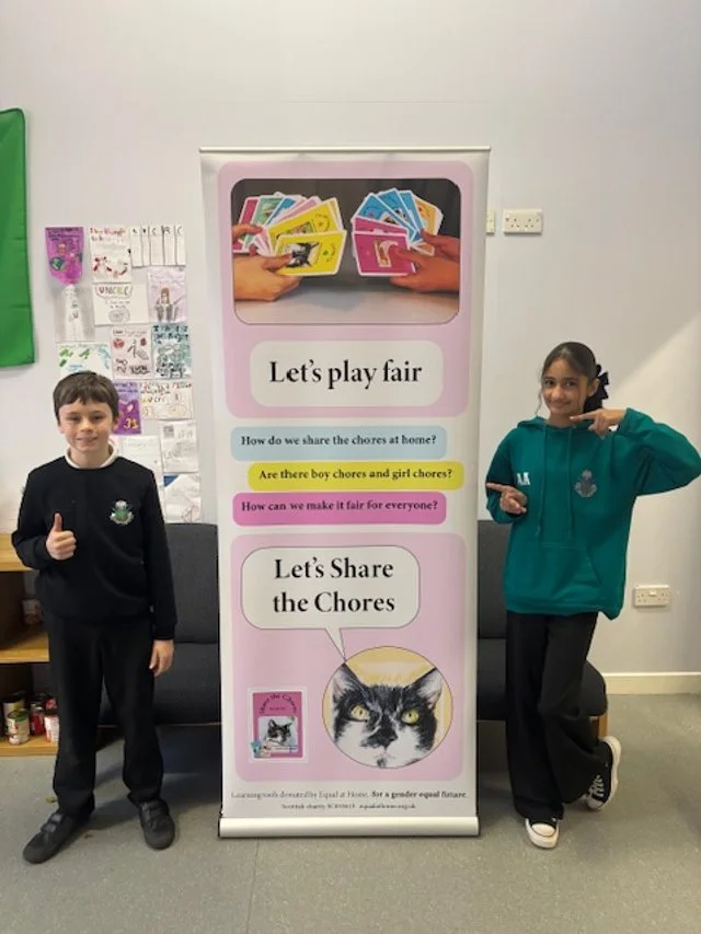 P7 pupils approve of our mobile sign!