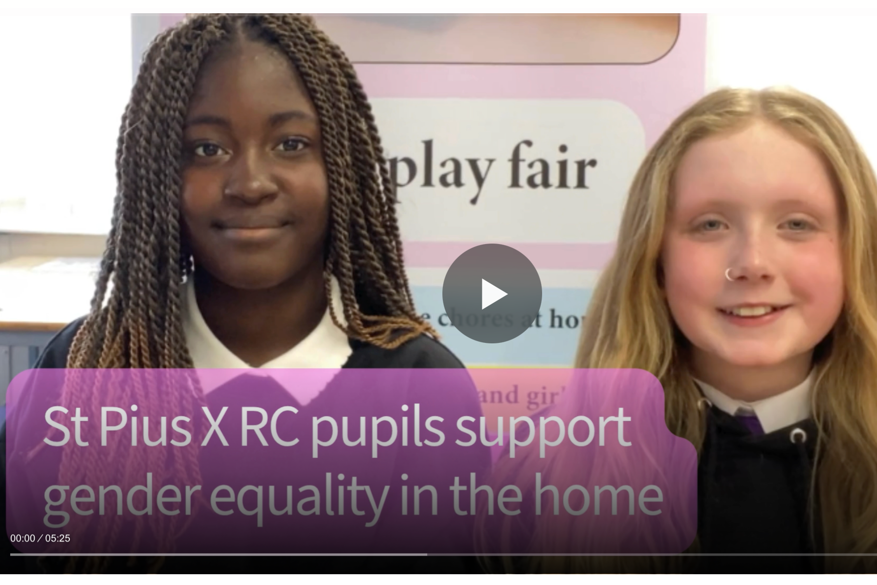St Pius X pupils discuss the importance of gender equality.