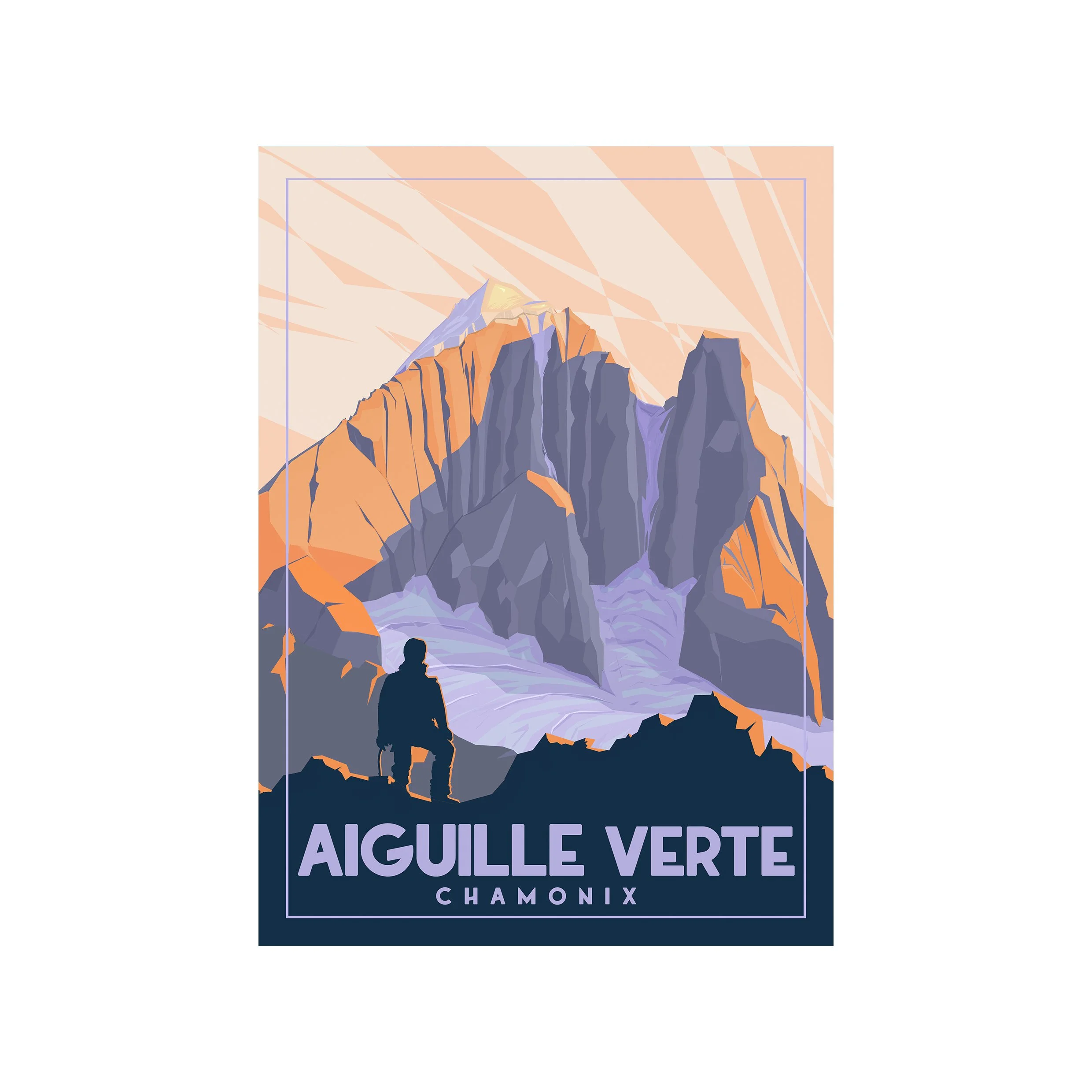 "La Verte" (4120m), sommet légendaire de la vallée de Chamonix, vue depuis les environs du lac Blanc.