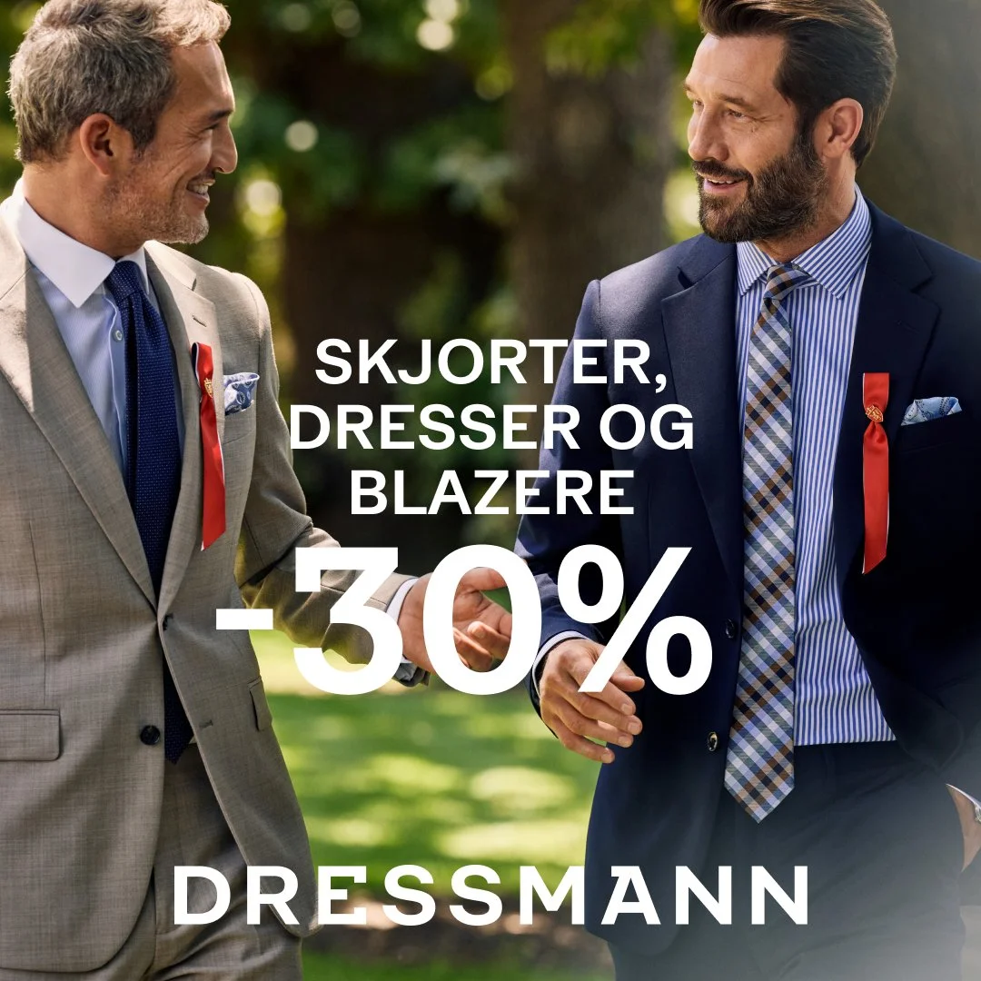 -30% på dress, skjorte og blazer