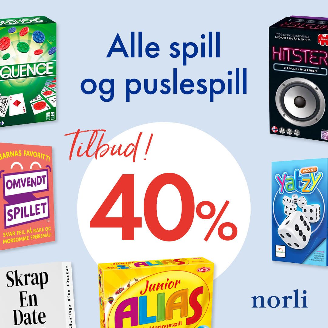 Alle spill og puslespill 40%