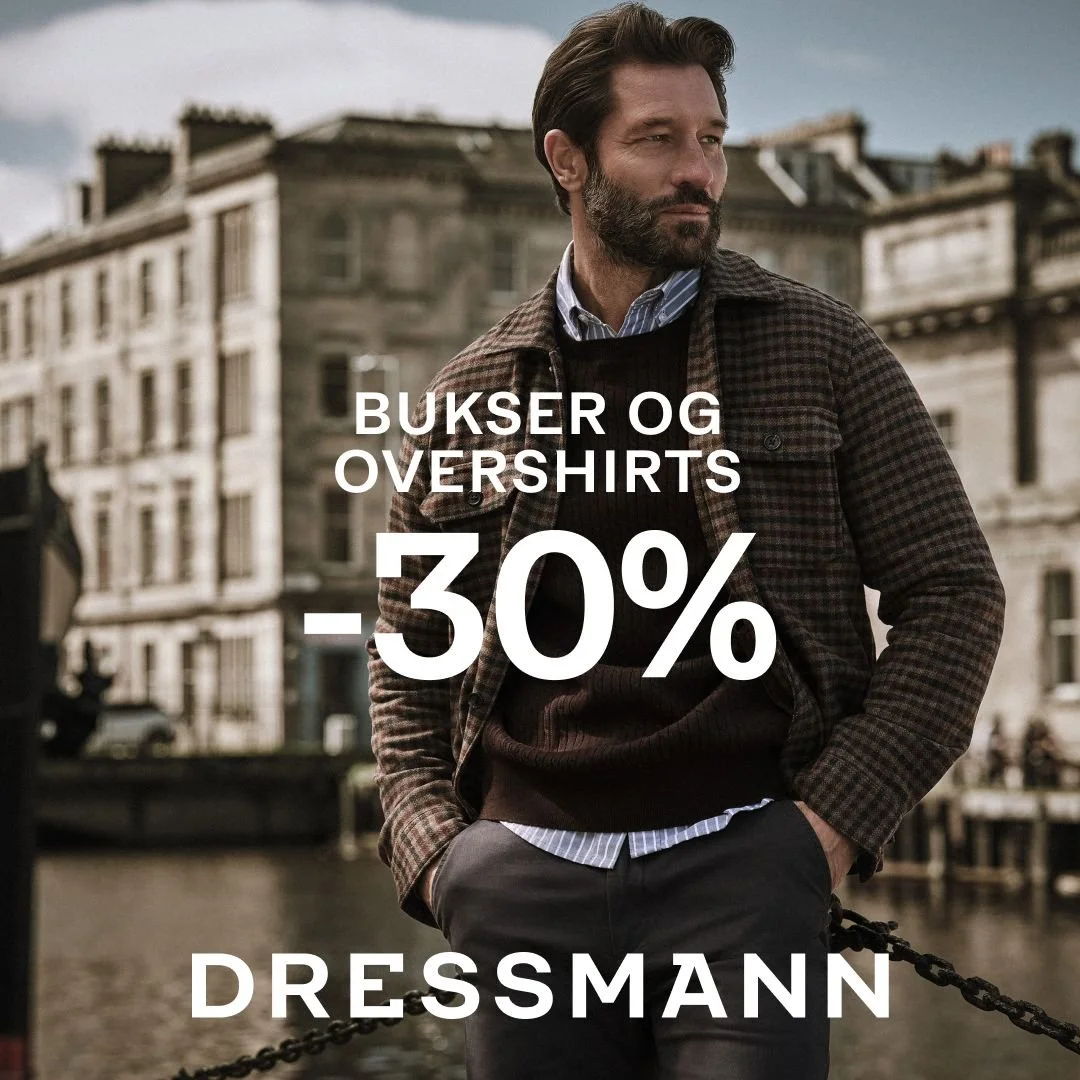-30 % på bomullsbukser og overskjorter