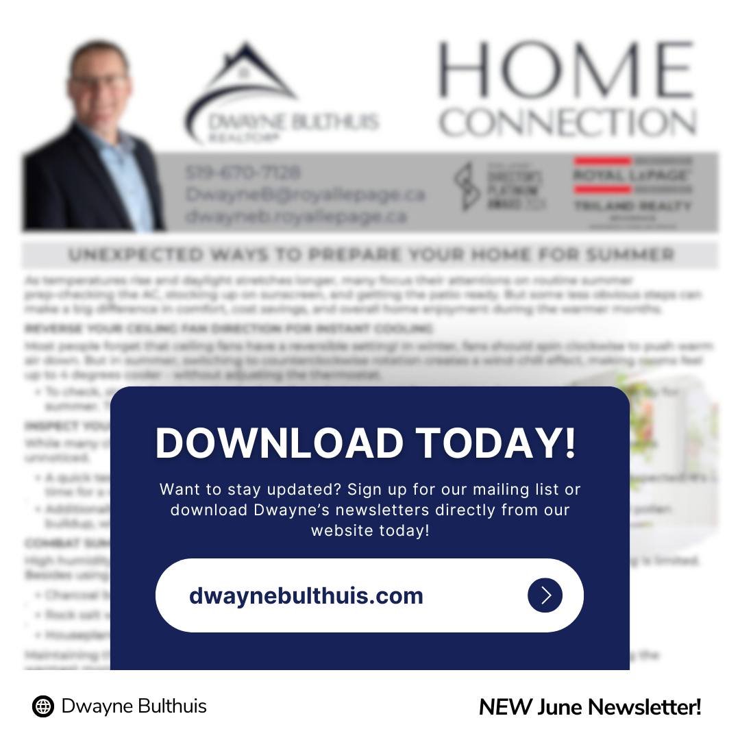 📢 Our June Newsletter is now live!

&ldquo;Unexpected Ways To Prepare You Home For Summer&rdquo; ☀️

Dive into the latest updates, insights, and news &mdash; now available to download on our website: dwaynebulthuis.com/about 💻📬

#dwaynebulthuis #l