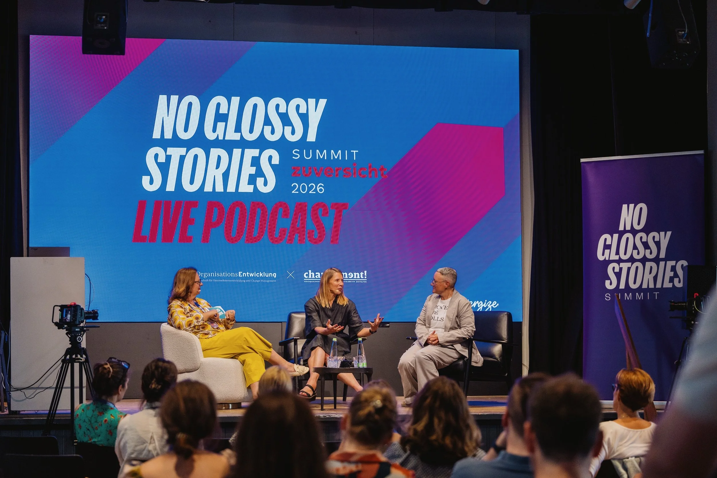 Good Work Live Podcast mit Judith Jules Muster zum Thema Bits & Bolzen auf dem Glossy Story Summit