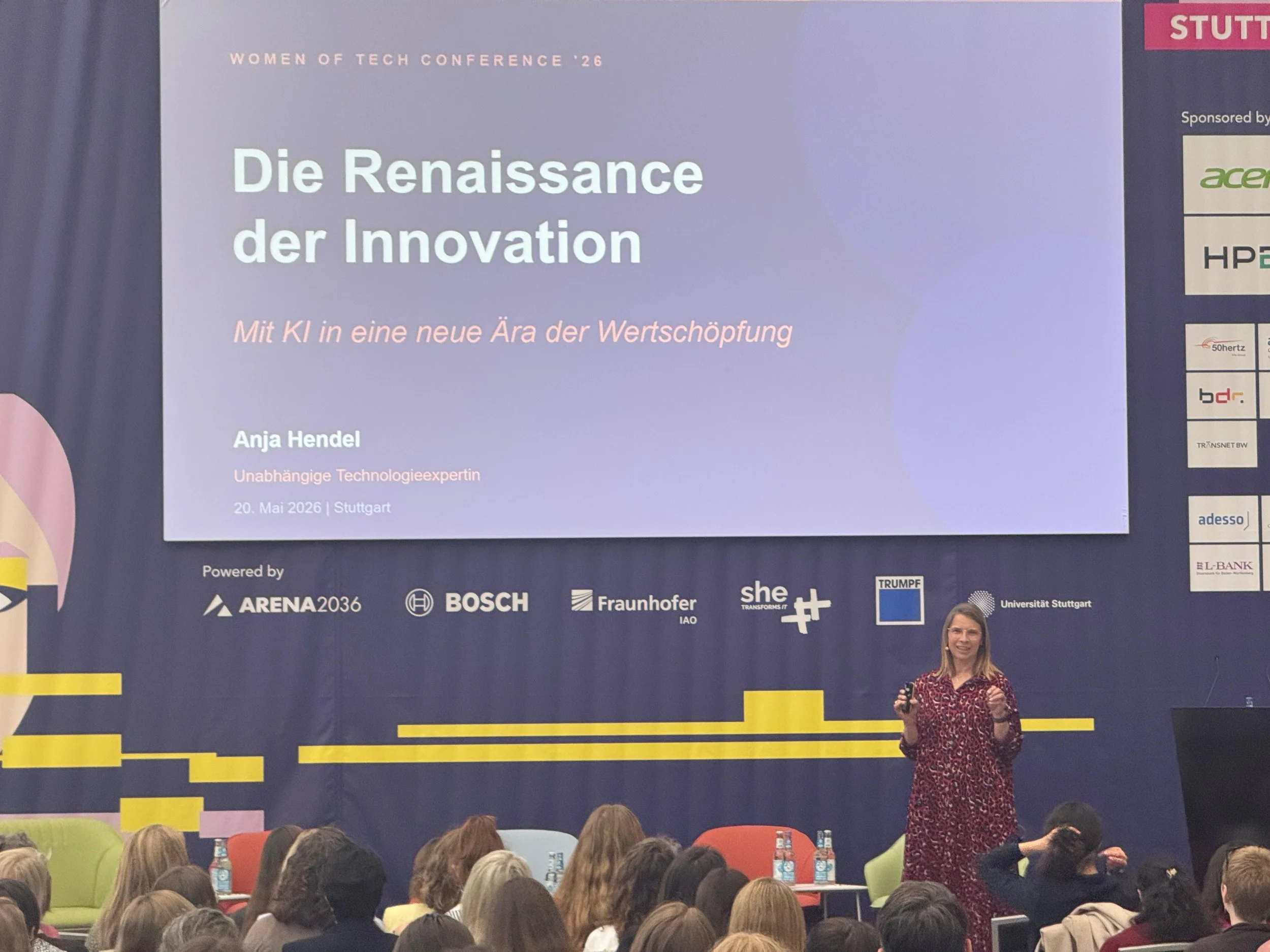 Keynote "Die Rennaissance der Innovation - mit KI eine neue Ära der Wertschöfpung"  auf der Women of Tech 2026