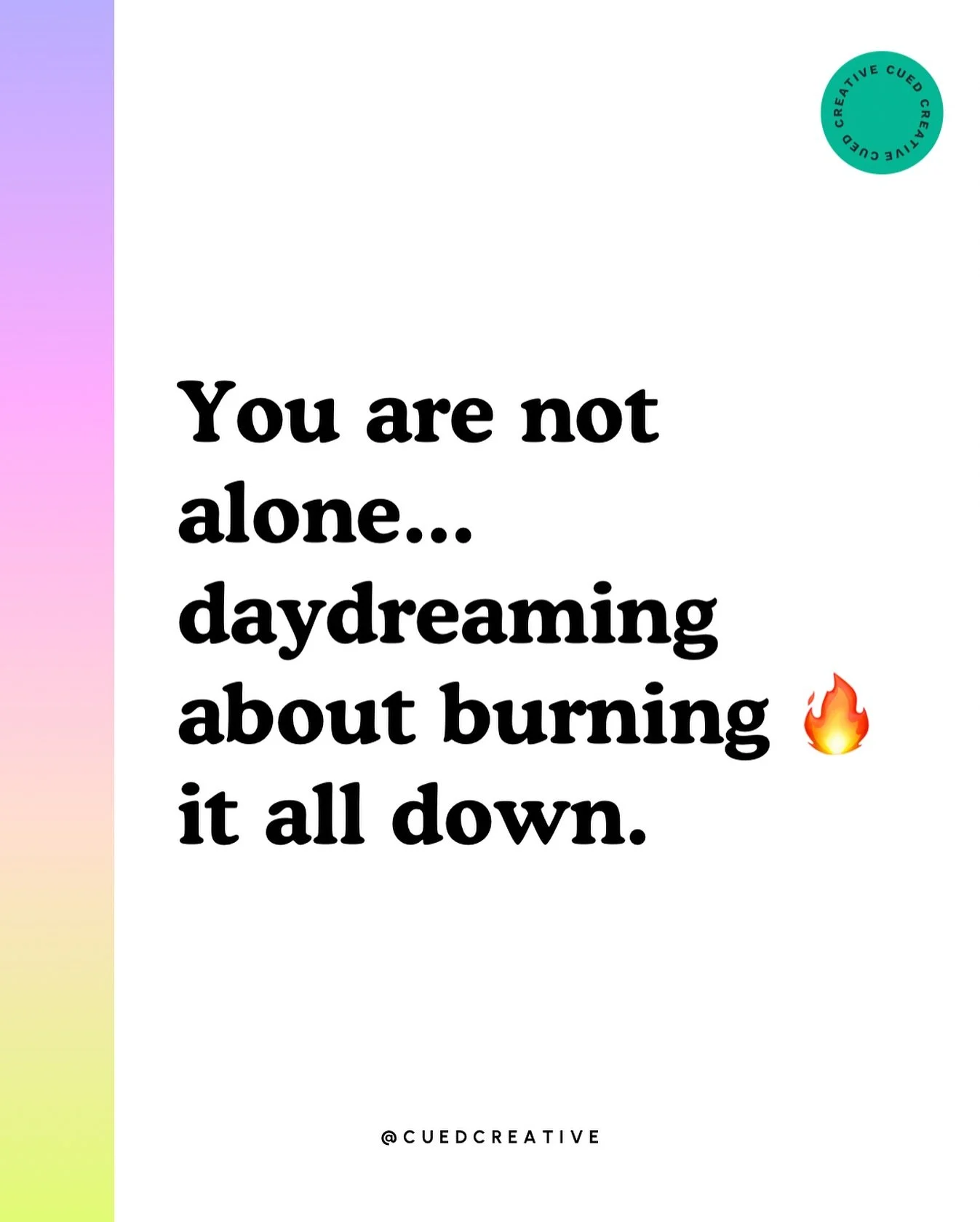 You&rsquo;re not the only one who&rsquo;s thought about burning it all down. 🔥

You love your work, but back to back sessions, a packed schedule, everyone needing something from you&hellip; It&rsquo;s A LOT.

Of you&rsquo;ve ever caught yourself dre