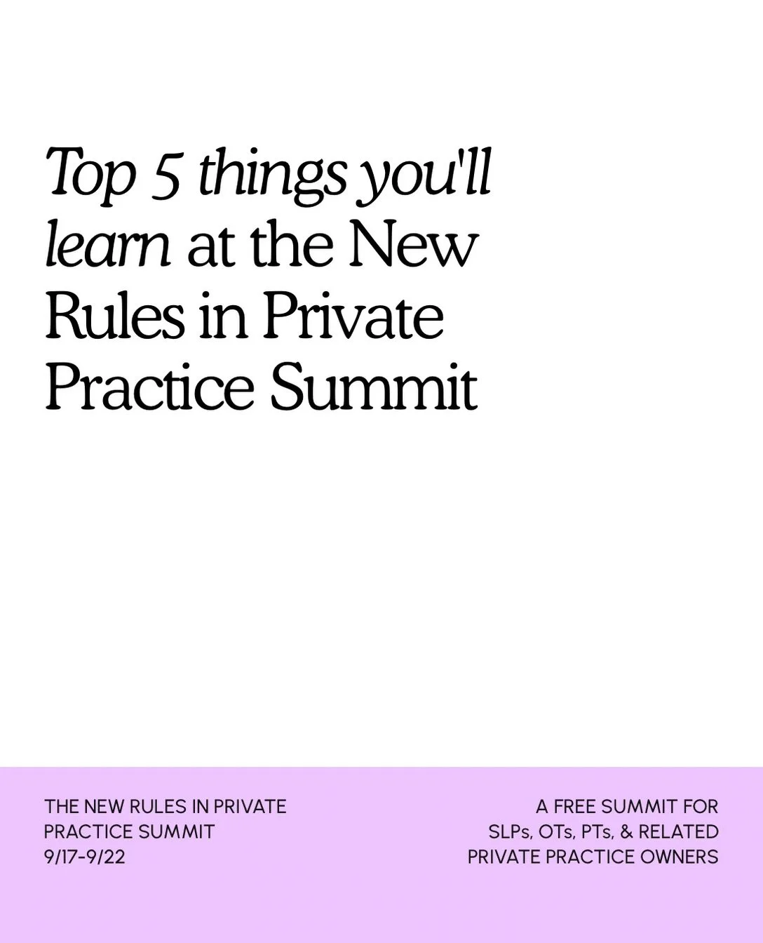We might not have been handed the business skills in grad school, but that doesn&rsquo;t mean we&rsquo;re not business savvy. 

All we need is guidance from trusted experts to turn doubt into confidence.

You&rsquo;re invited to the New Rules in Priv