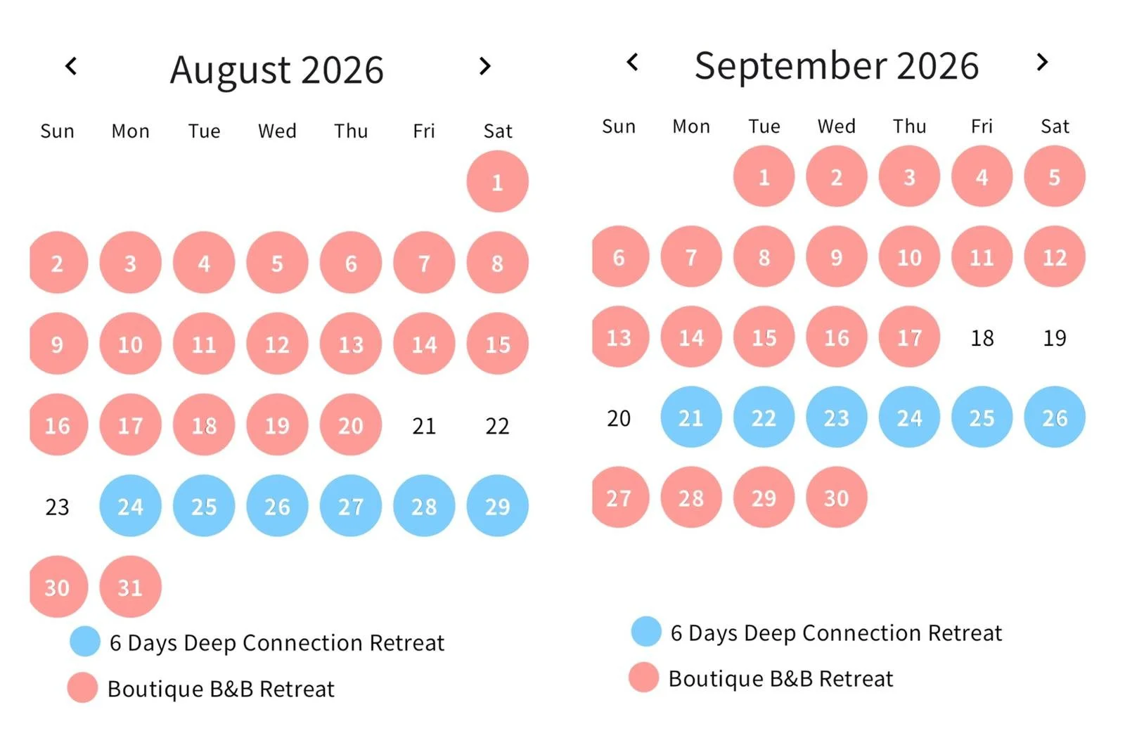 2026yoga retreat schadule 