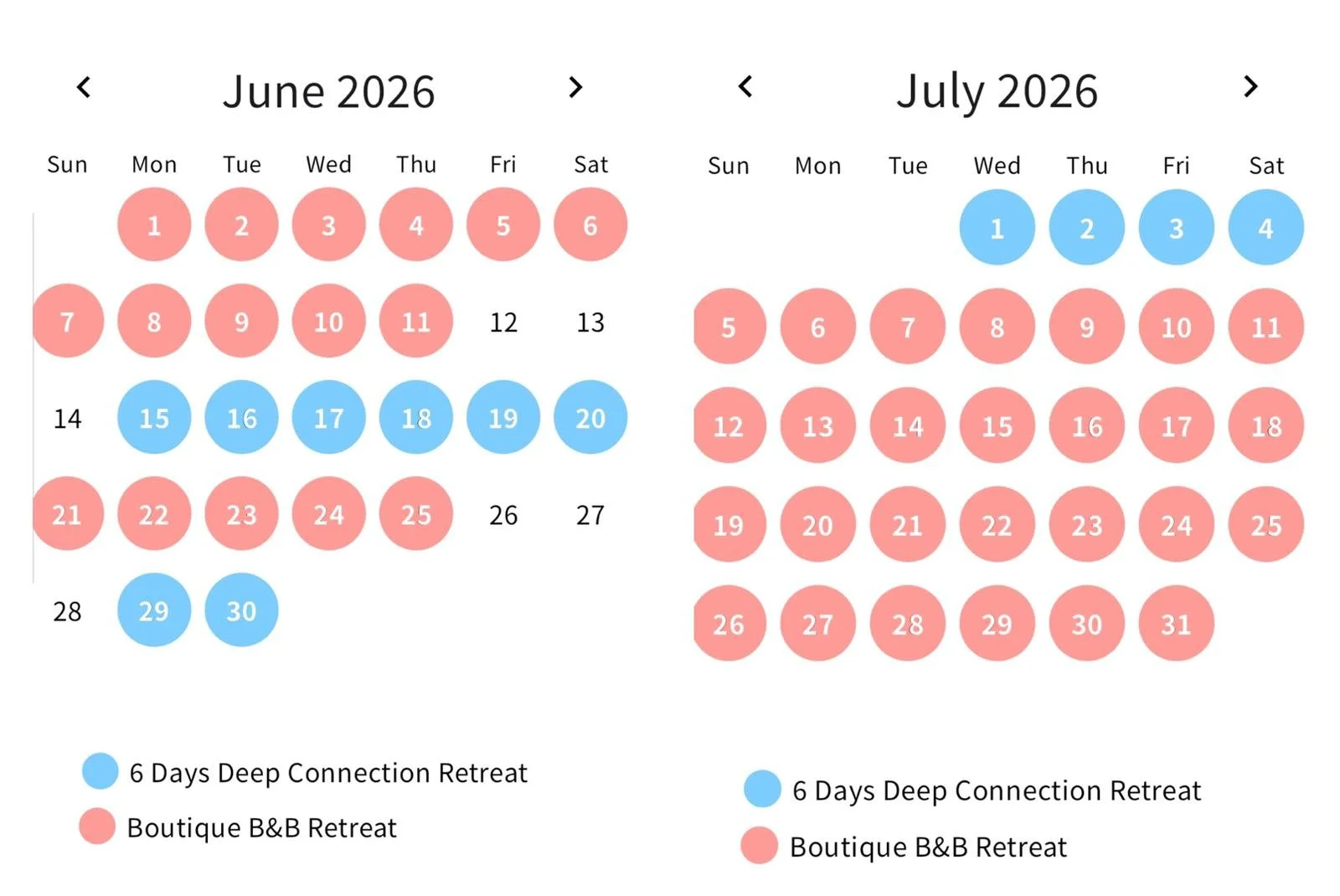 2026yoga retreat schadule 