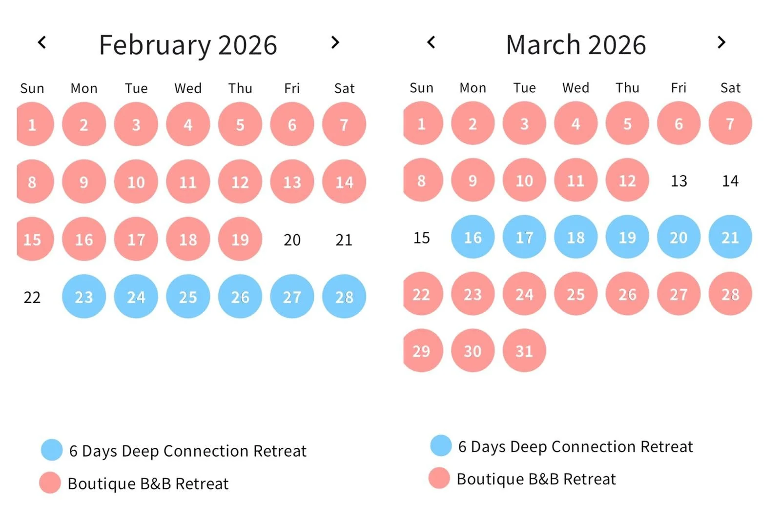 2026yoga retreat schadule 