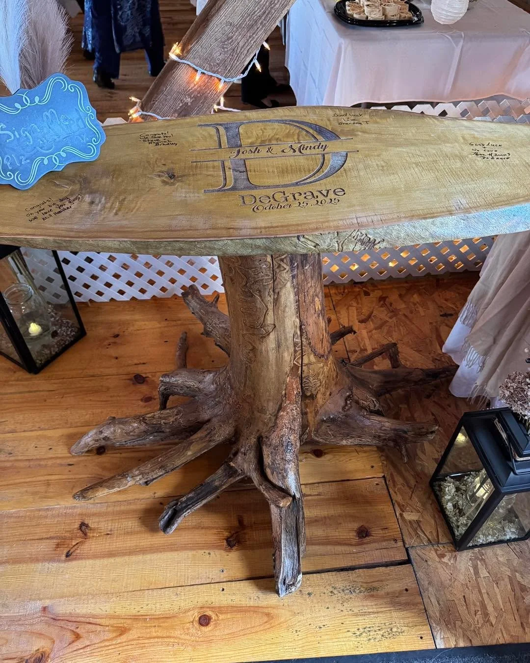 Had the opportunity to laser this signing board for my cousins wedding this weekend.