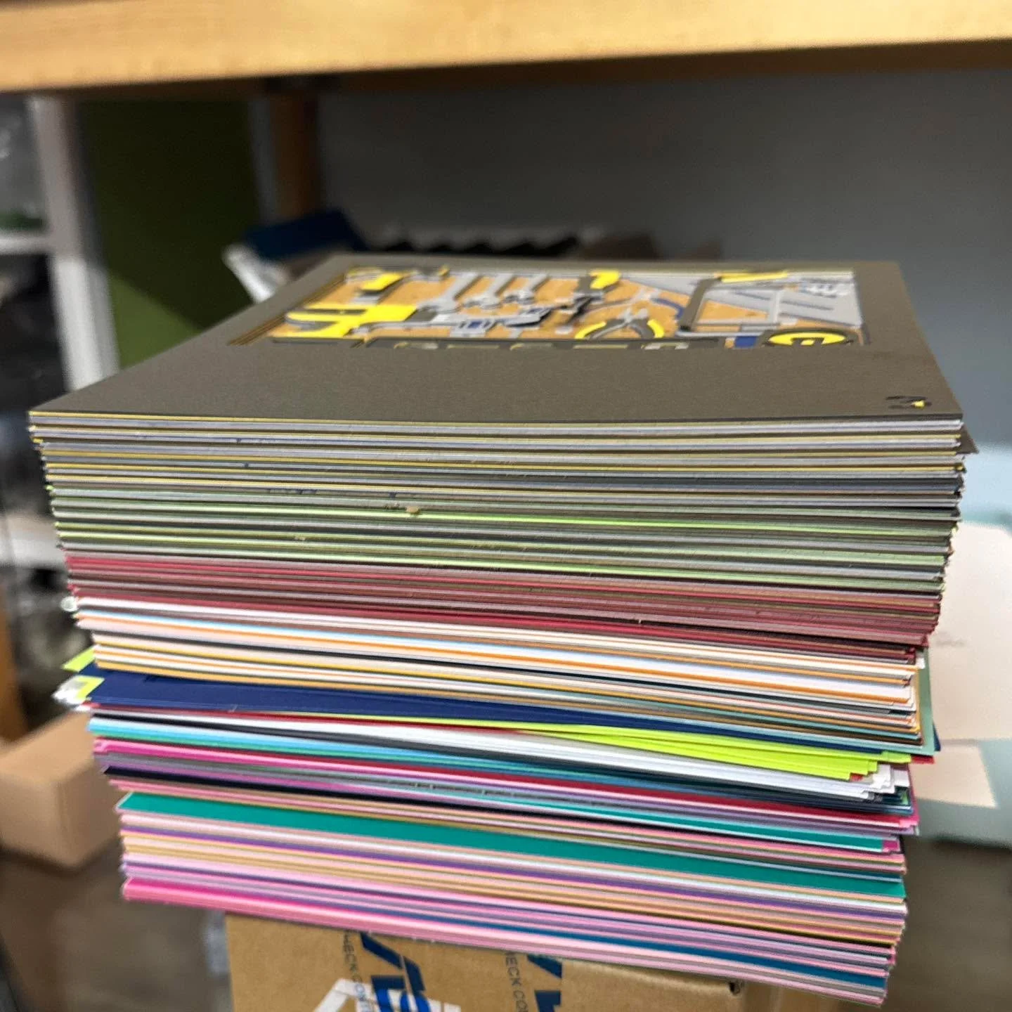 What April fool jokes did you play today?  None played here but did deliver this pile of mandalas to my helper to assemble.

We are trying to get ready for some big fairs this year