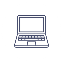 Line drawing of a laptop computer