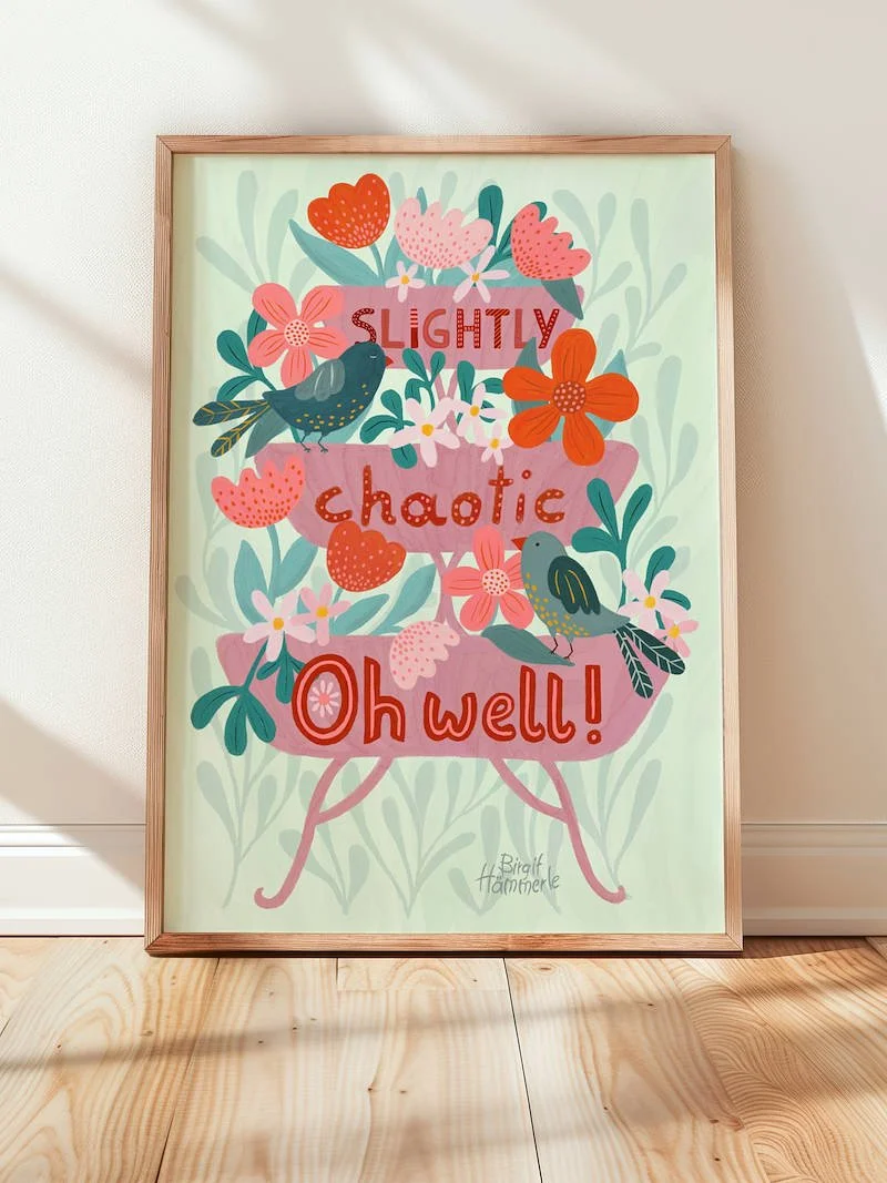 Slightly Chaotic – Whimsical Quote Art Print for Real Life Rebels