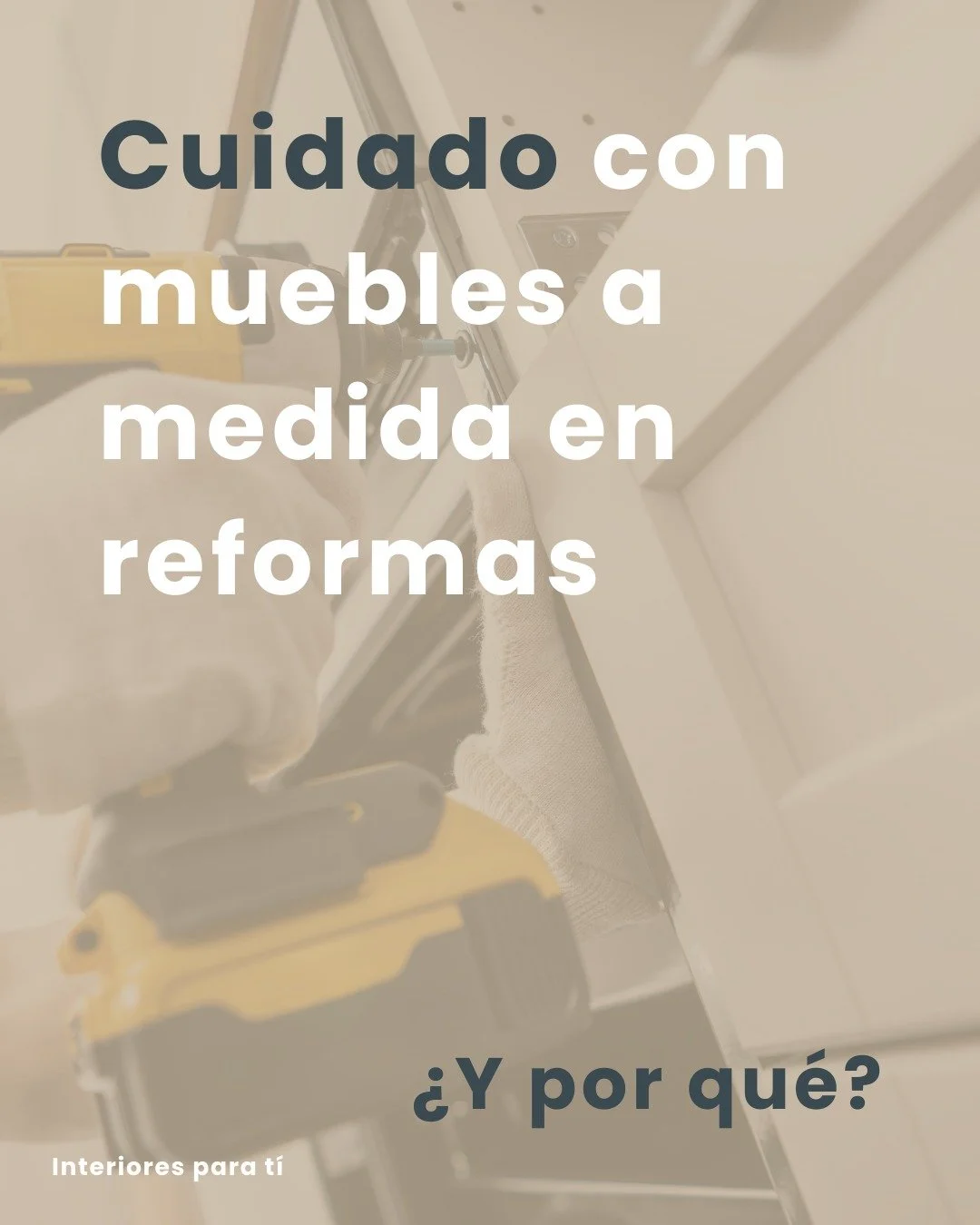 CUIDADO CON MUEBLES A MEDIDA EN LAS REFORMAS.
Los tiempos y el costo de la obra pueden ser mayores y si no lo has tenido en cuenta desde el principio puedes llevarte un buen susto.
No lo dejes para el final. 
Porque tambi&eacute;n hay ventajas de hac