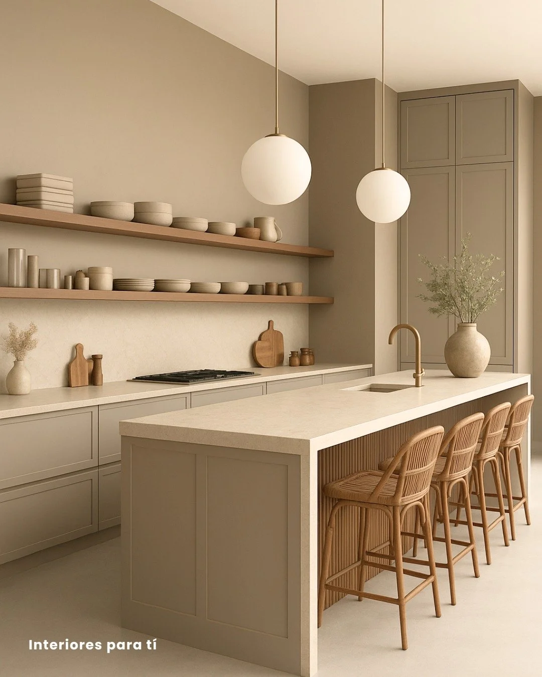 Recreando una cocina para disfrutar.
La premisa: 
Que sea c&aacute;lida y limpia.
Cuando dise&ntilde;amos nos encanta imaginar como va a ser usada esa cocina y para ello hacemos una serie de preguntas a los clientes: 
&iquest;Qui&eacute;nes van a coc