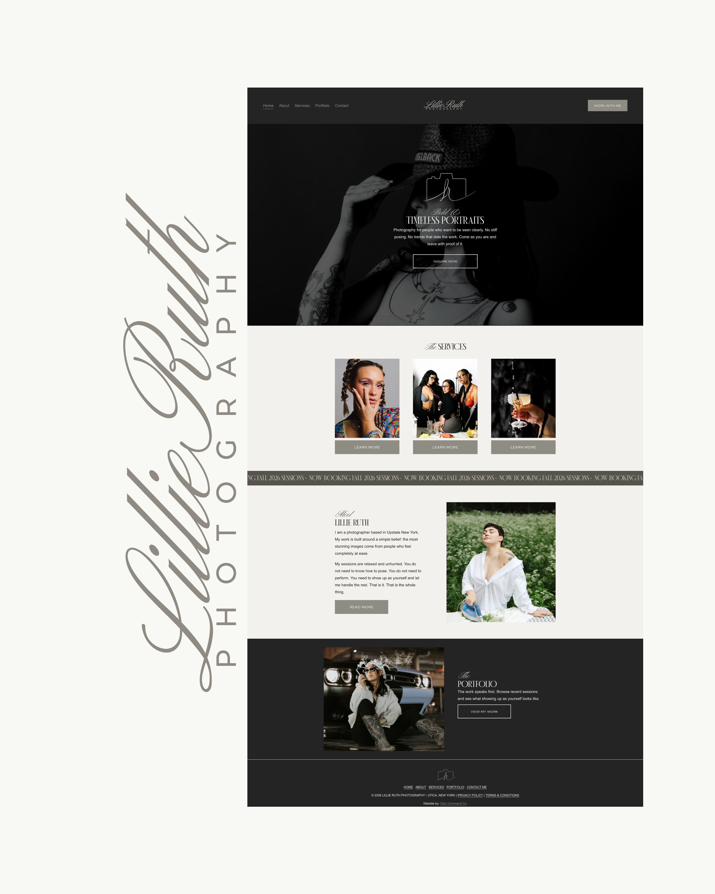 Lillie Ruth Photography website homepage designed by Click Command Co.