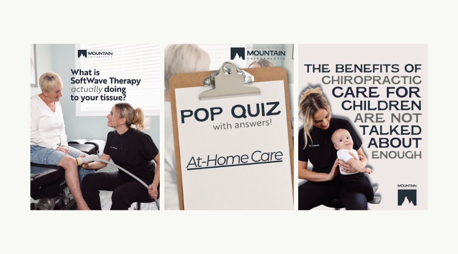 Mountain Chiropractic social media posts created by Click Command Co.
