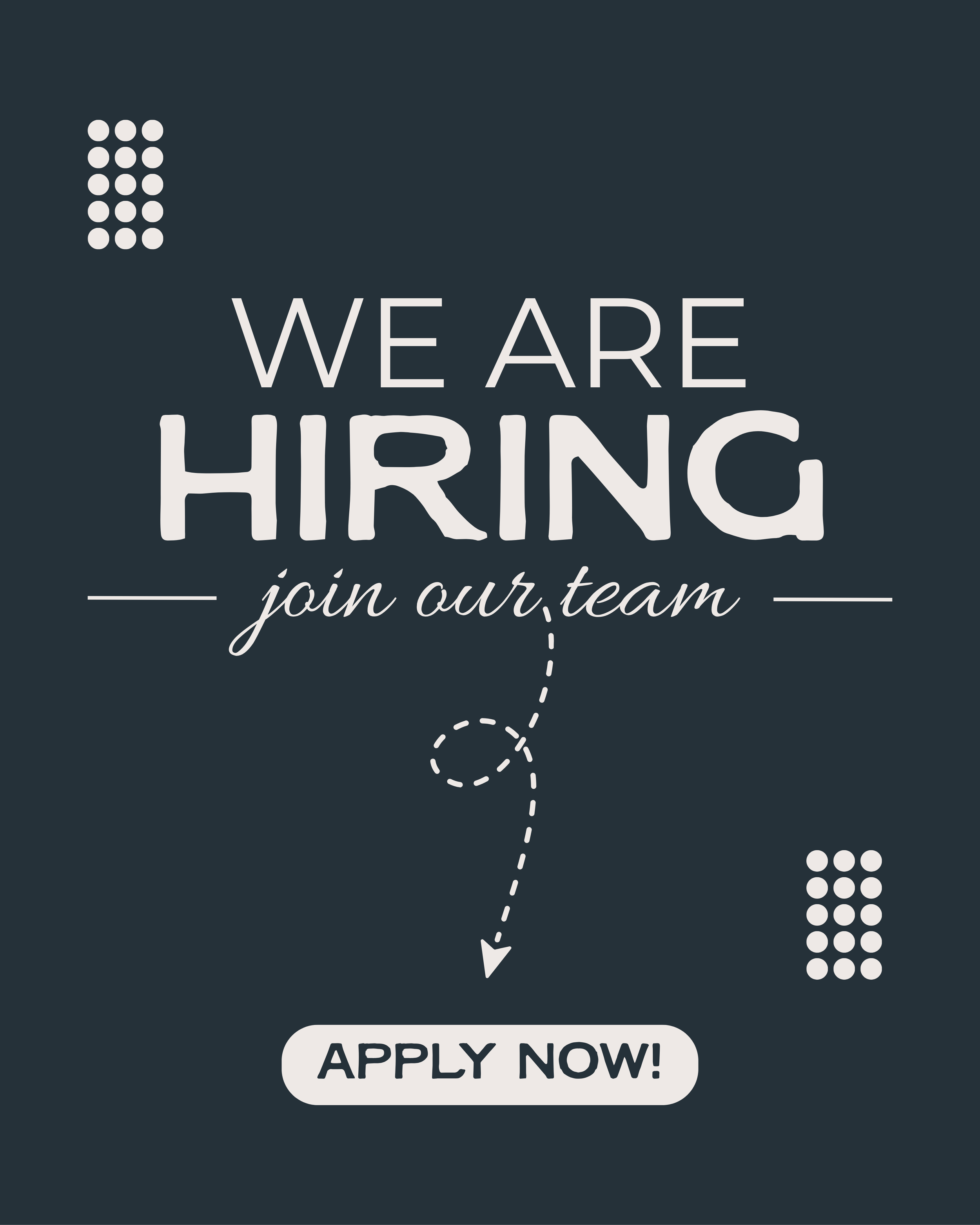 Mountain Chiropractic hiring graphic: "We Are Hiring, join our team"