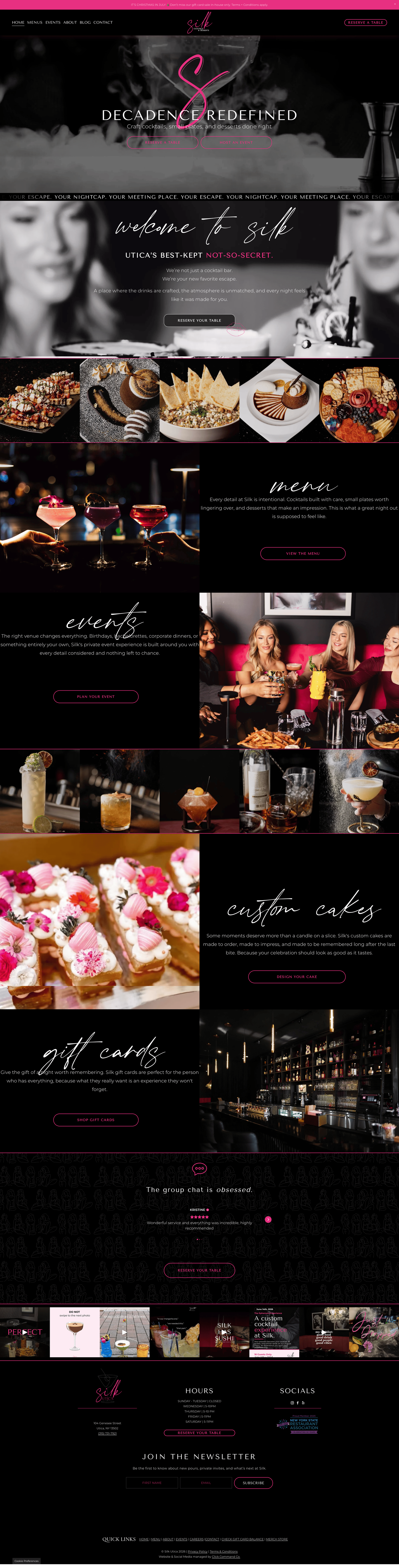 Silk Utica Website