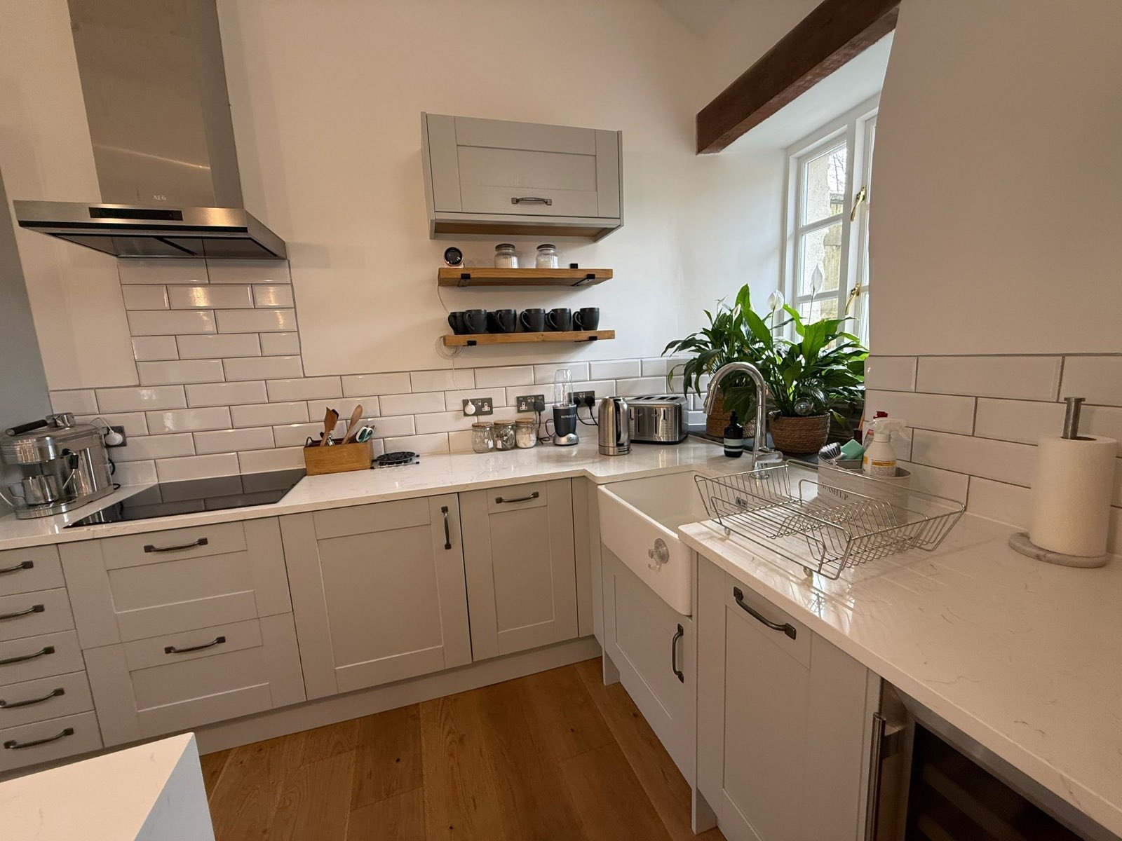 A spotless holiday home kitchen after being cleaned  by OpalNest in south east Cornwall