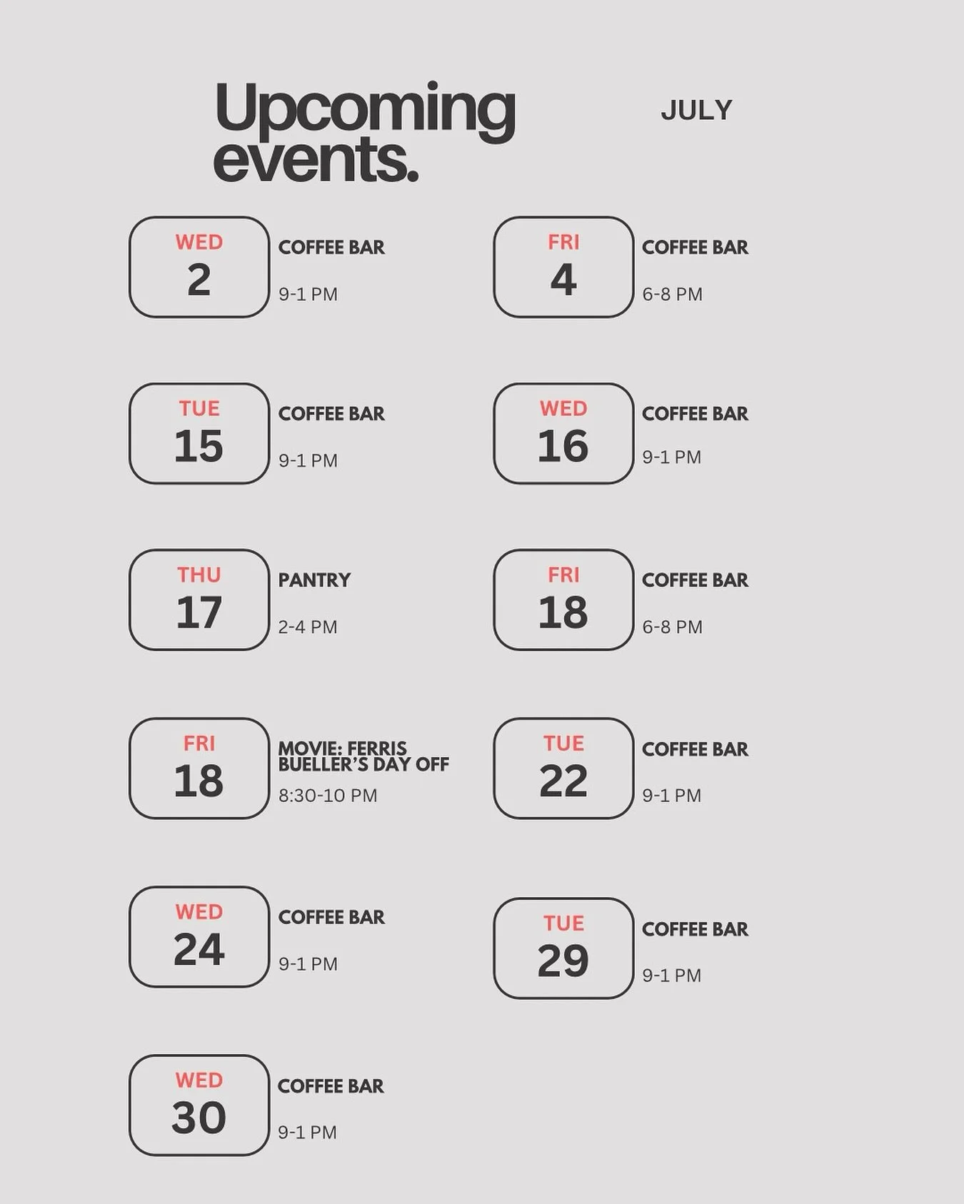 Here&rsquo;s what&rsquo;s happening at The Meeting Place in July!