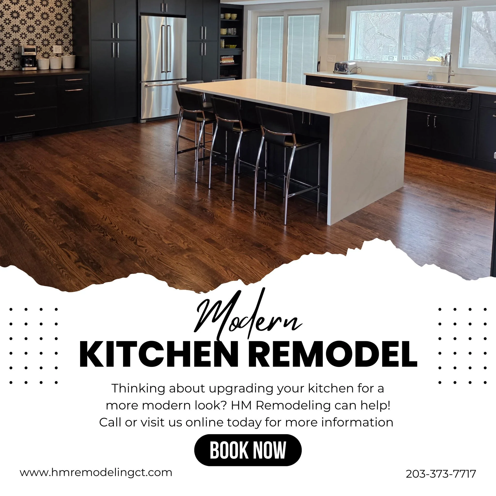 Thinking about remodeling your kitchen for a more modern look? HM Remodeling handles everything from design to completion, making the process smooth and stress-free.

 #hmremodelingct #bathroomremodeling #RemodelingExperts #kitchenremodeling