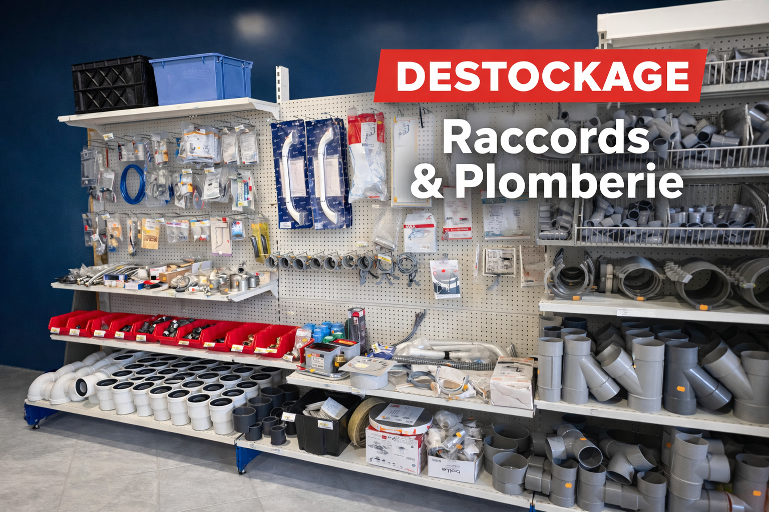 <img  src="destockage-raccords-plomberie.webp" alt="Destockage raccords plomberie PVC et accessoires en magasin" />