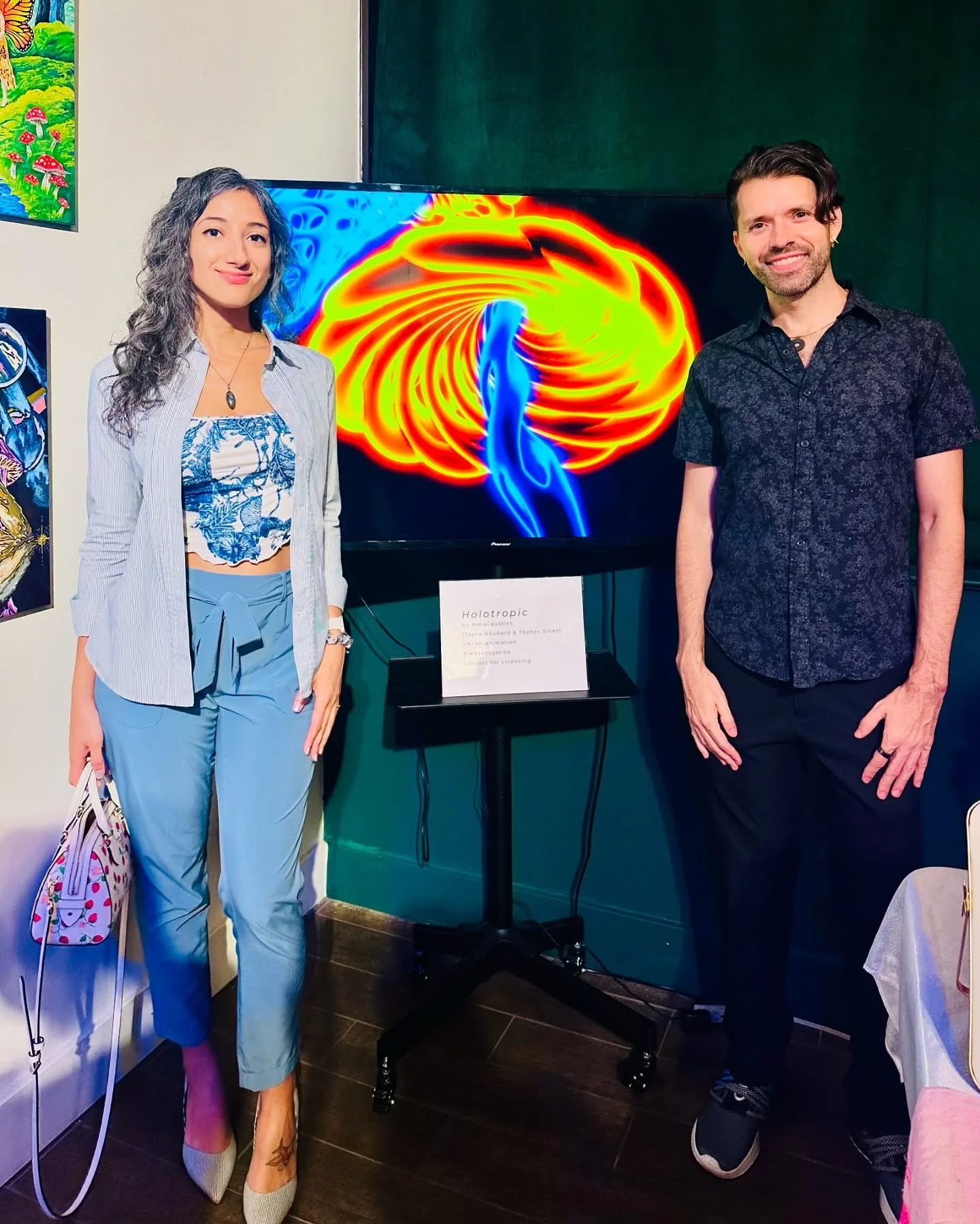 Magical opening night at &ldquo;Realms of Fungi&rdquo; @artuscoart annual mushroom art show (the biggest in Texas!)

We were honored to showcase several new works. Both of us submitted a physical piece and collaborated on the super trippy 3D animatio