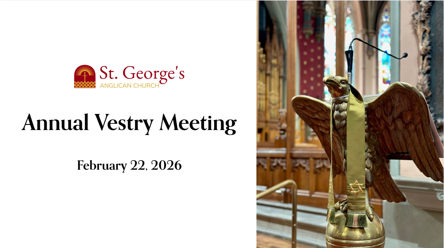 Presentation design for Annual Vestry Meeting.
