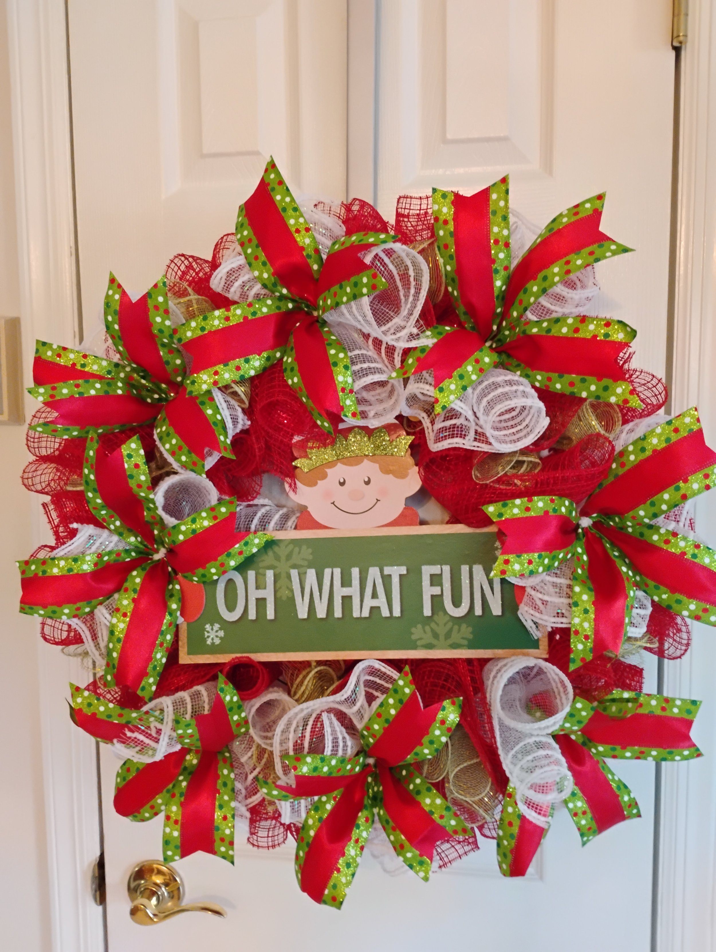 oh what fun elf christmas wreath
