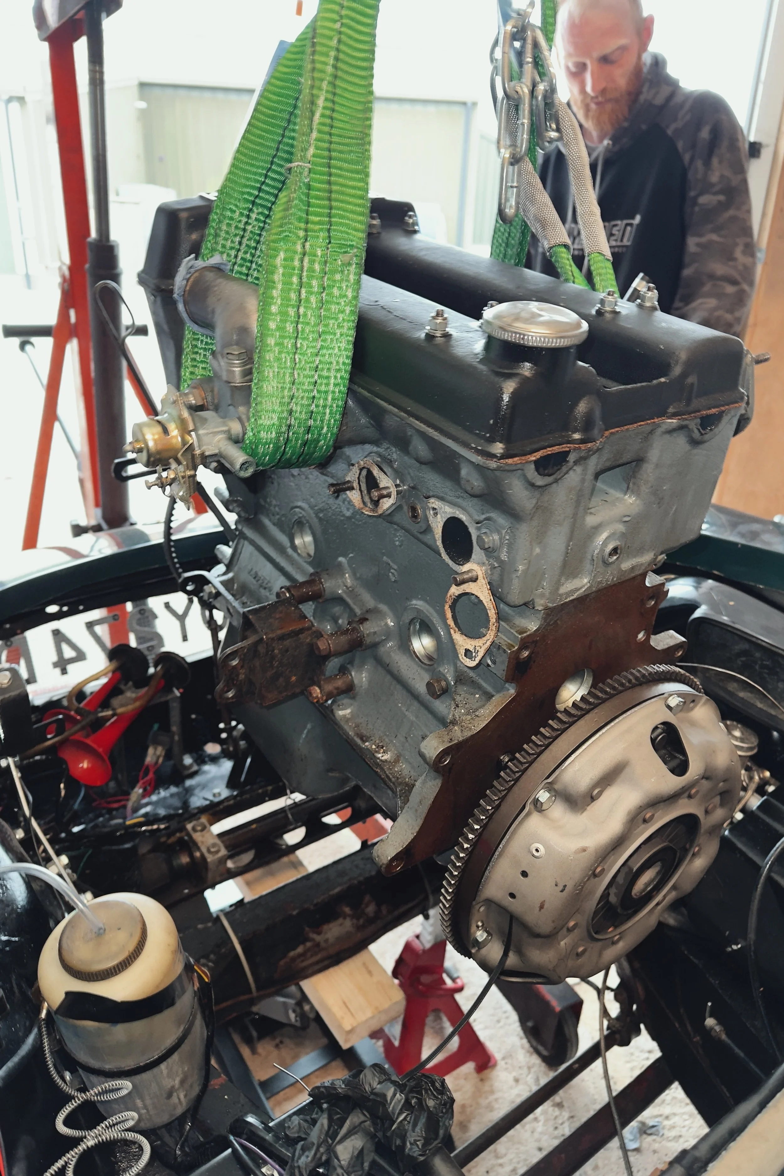 Engine removed for rebuild