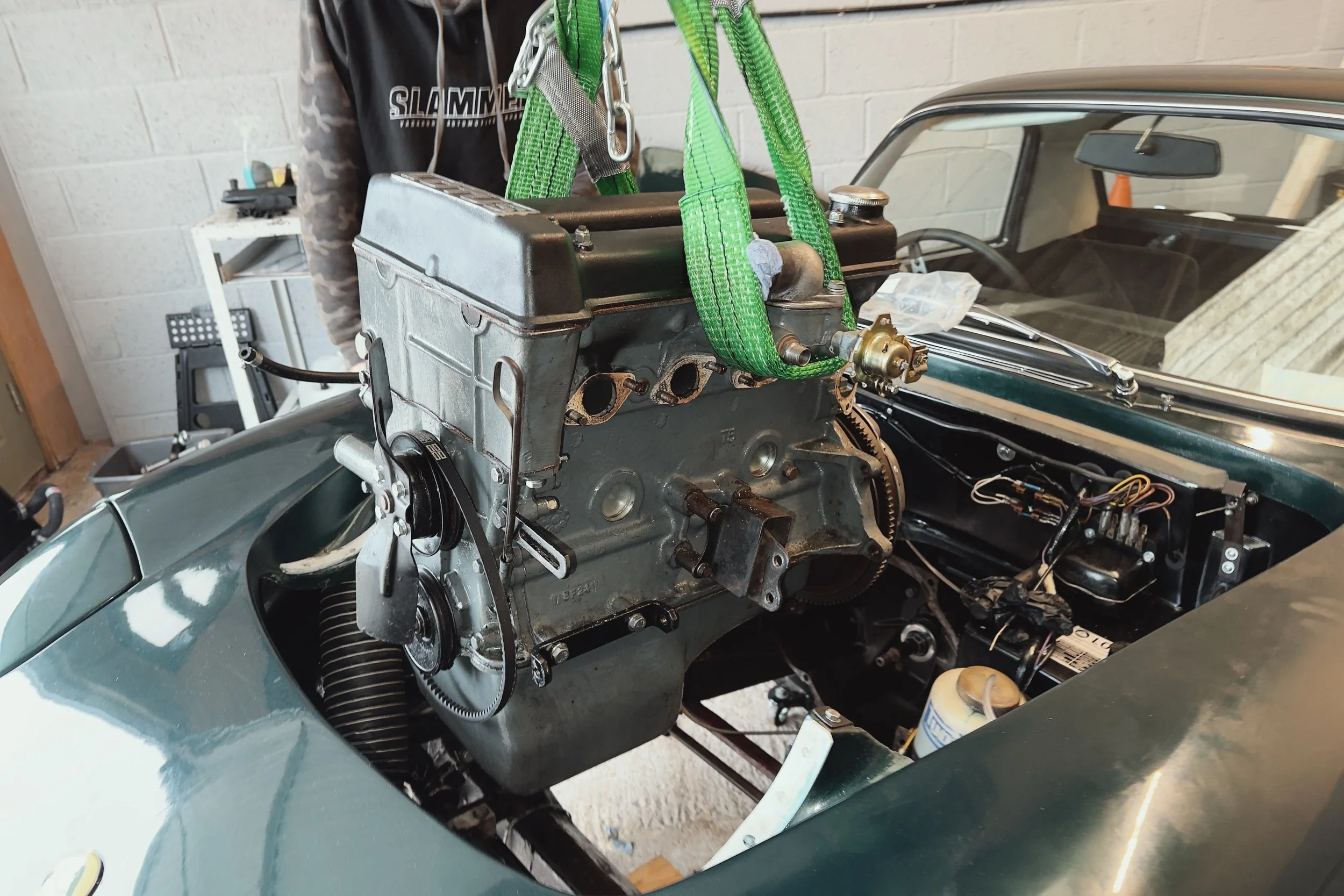 Engine removed for rebuild